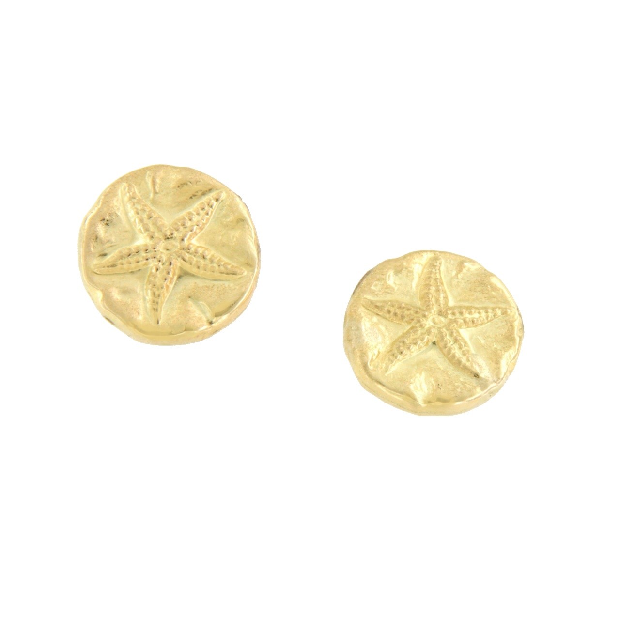 KARAMAN pendiente oro amarillo 18 ktes con estrellas de mar - Roman Joyero