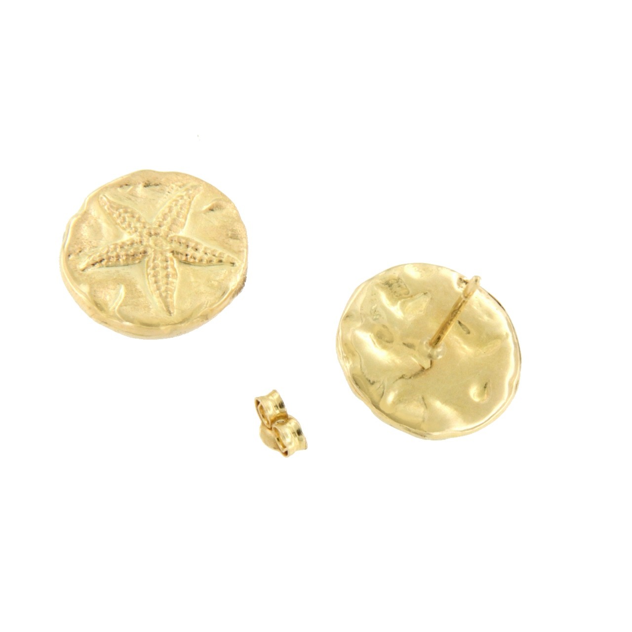 KARAMAN pendiente oro amarillo 18 ktes con estrellas de mar - Roman Joyero