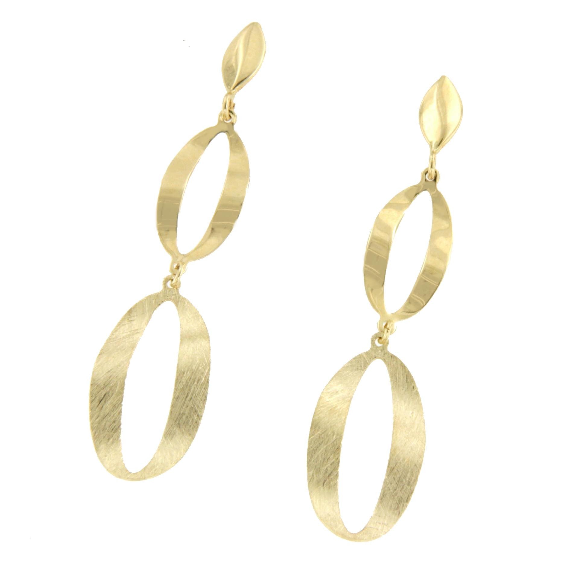 Pendiente largo eslabones MITRA en oro amarillo de 18 kilates - Roman Joyero