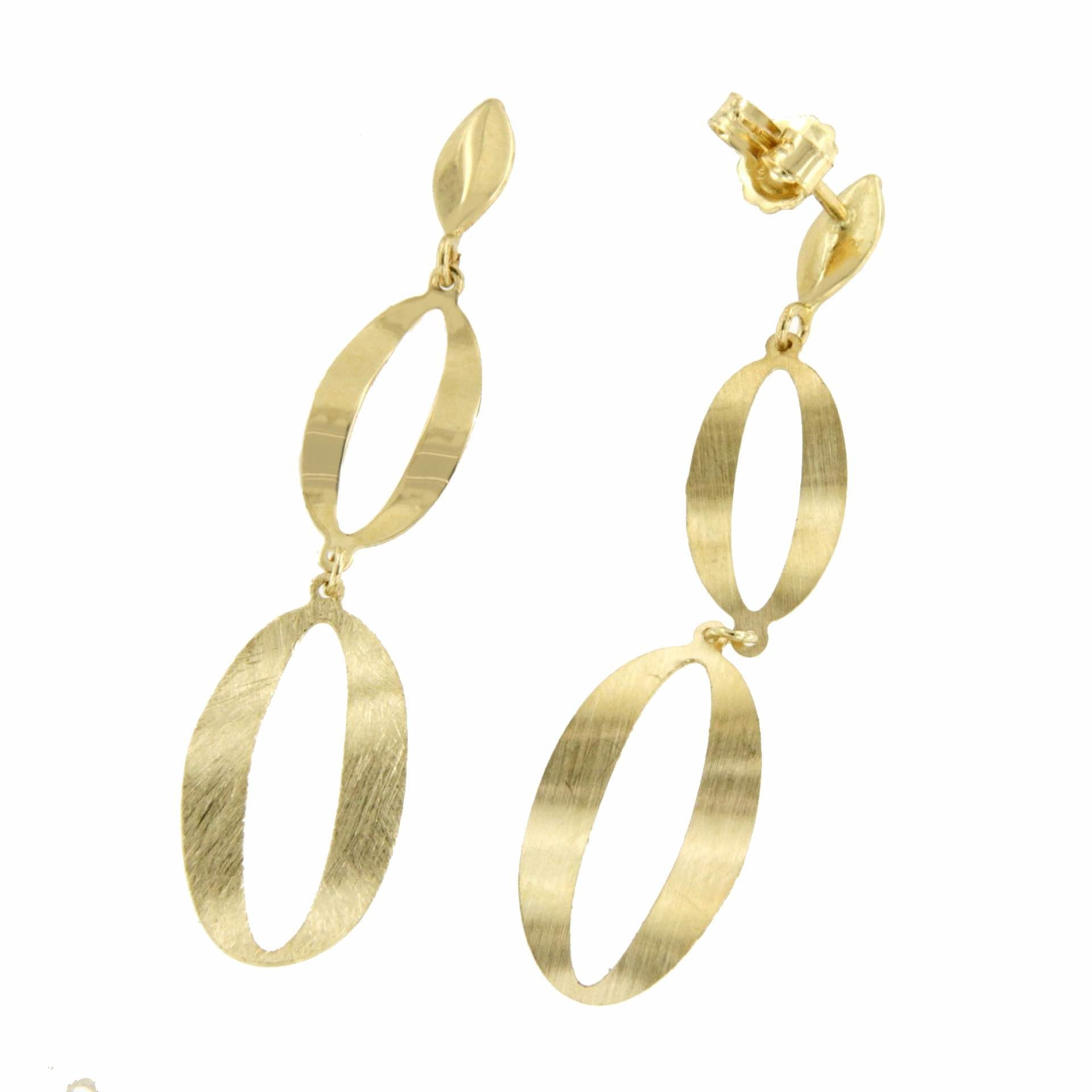 Pendiente largo eslabones MITRA en oro amarillo de 18 kilates - Roman Joyero