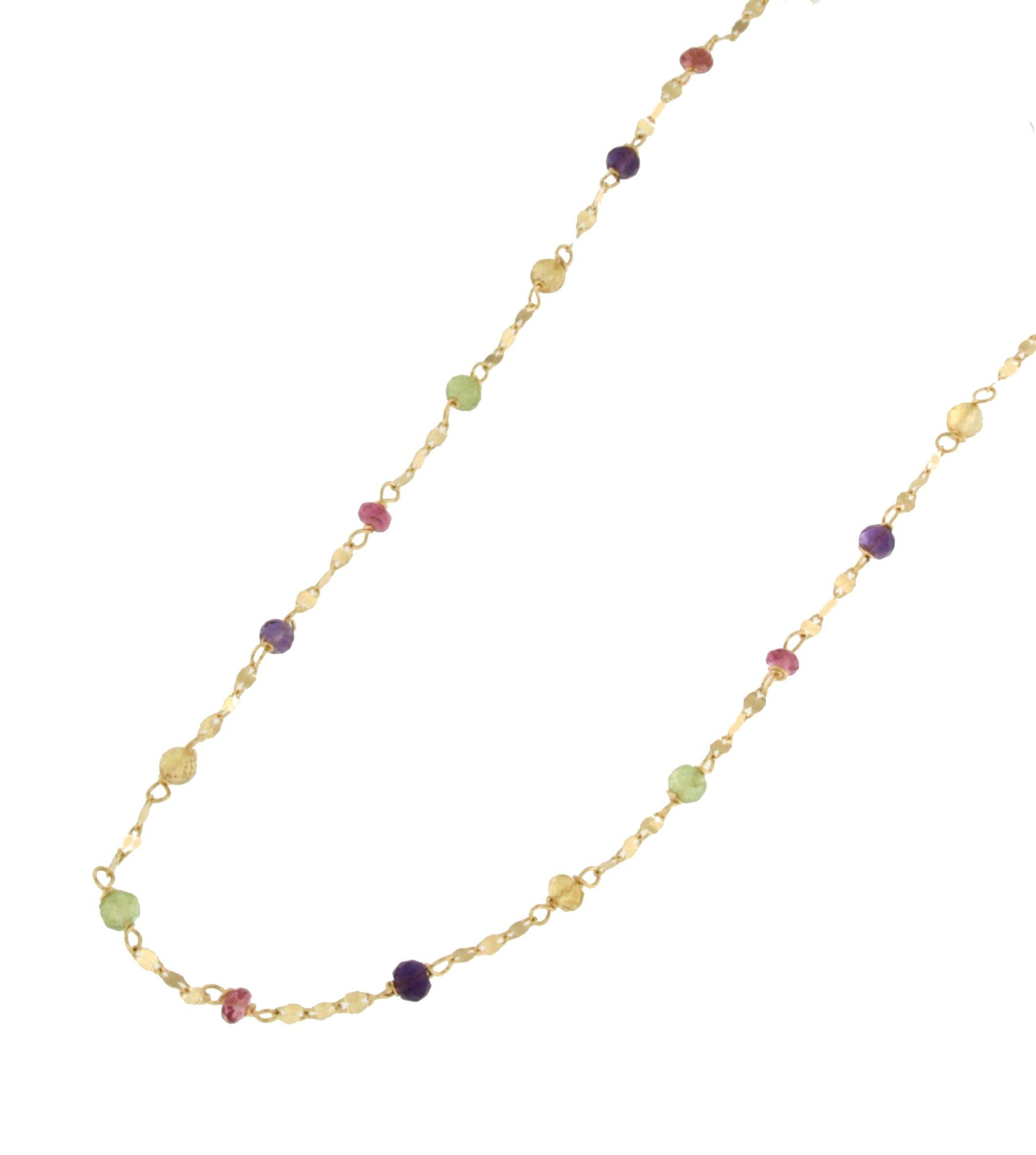 Cadenita ALEYNA en oro amarillo de 18 ktes con semipreciosas - Roman Joyero