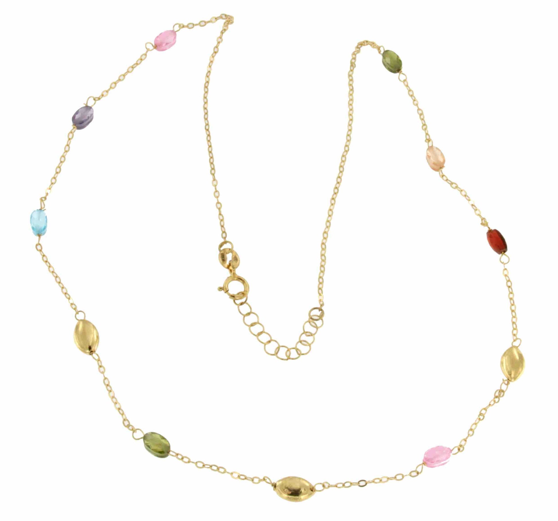 BUKET cadenita oro con entrepiezas lisas y semipreciosa - Roman Joyero