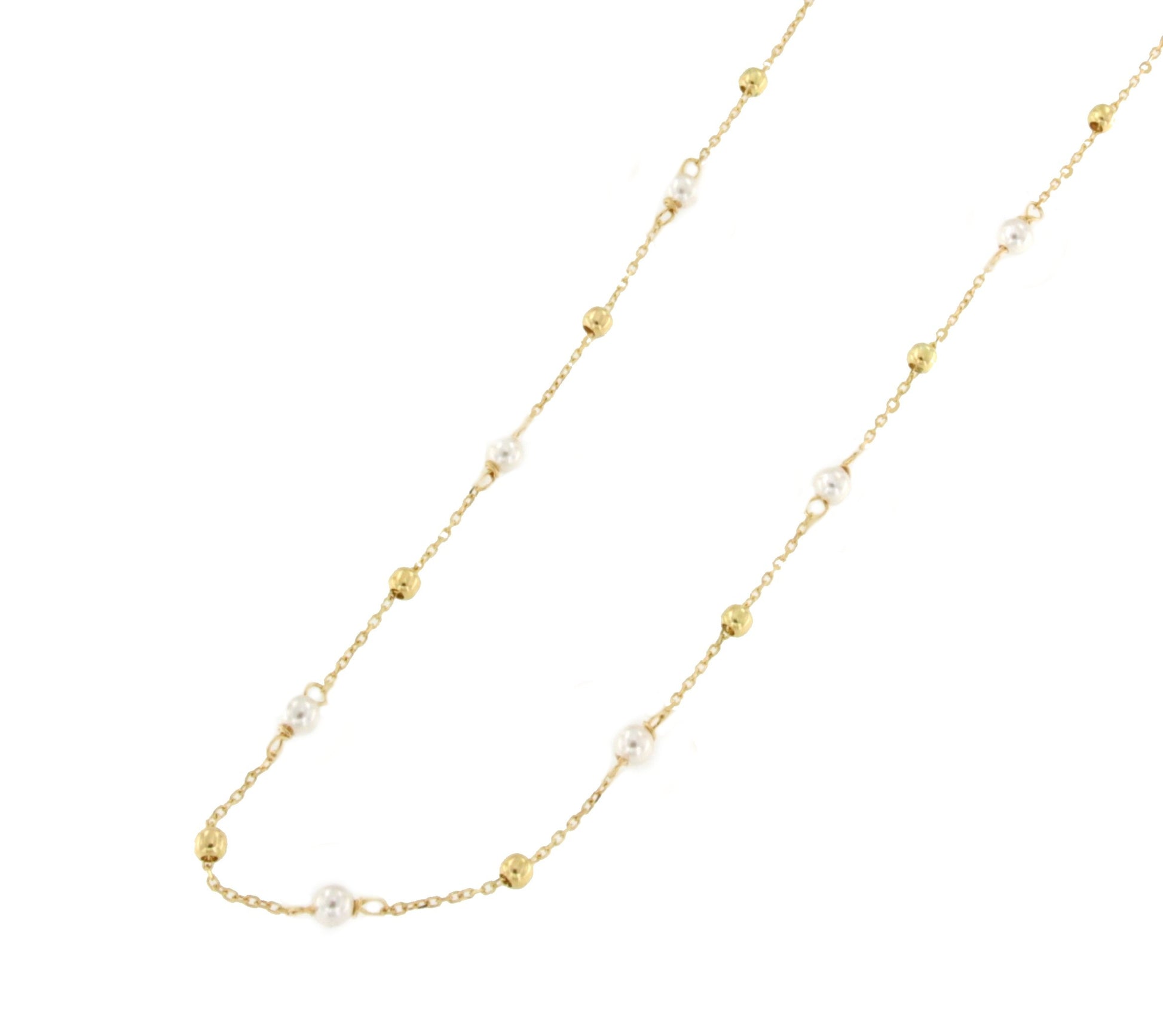 SISIL gargantilla perlas y bolitas en oro amarillo de 18 ktes - Roman Joyero
