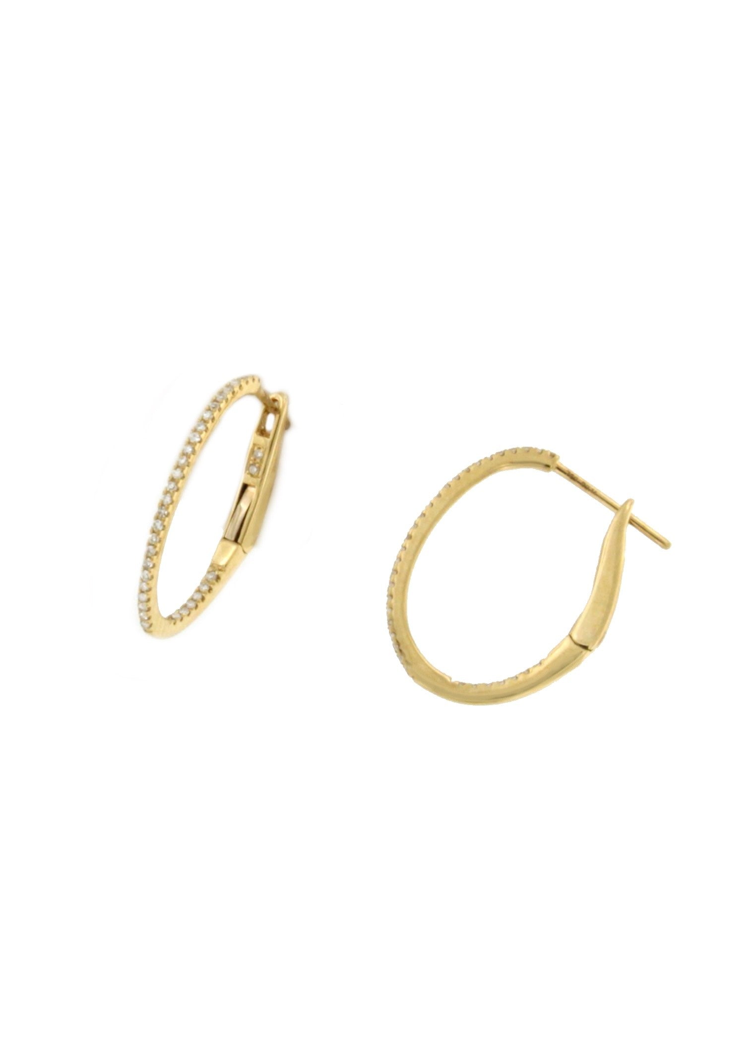 Pendientes argollas ZELIS en oro amarillo de 18 ktes con brillantes
