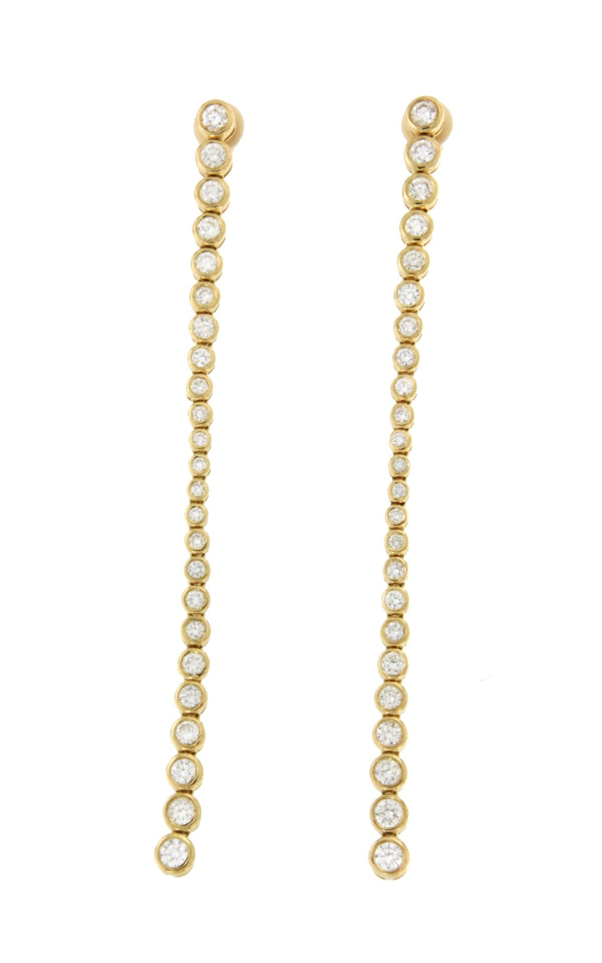 SERDAR pendientes largos de brillantes en oro amarillo 18 kilates