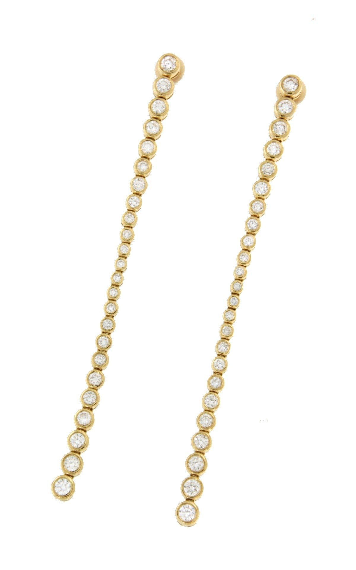 SERDAR pendientes largos de brillantes en oro amarillo 18 kilates