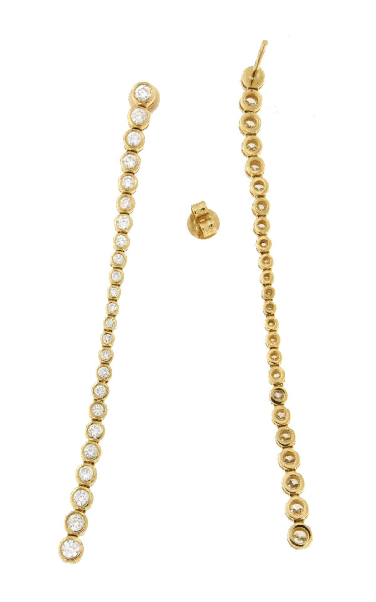 SERDAR pendientes largos de brillantes en oro amarillo 18 kilates