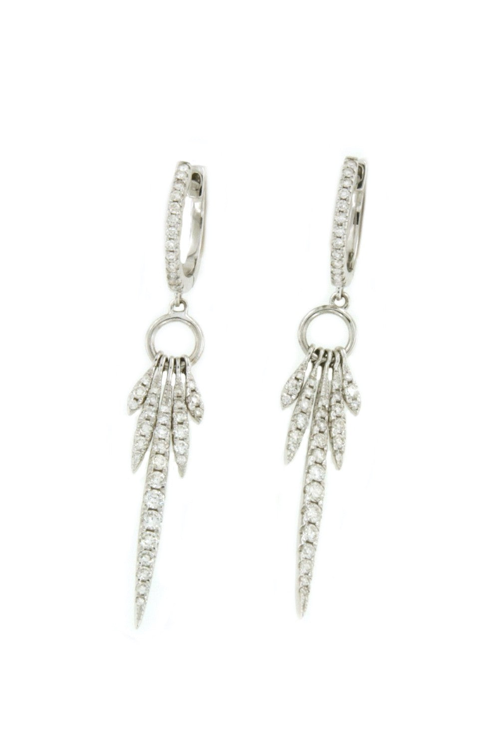 Preciosos pendientes de brillantes HAKKA oro blanco 18 ktes - Roman Joyero