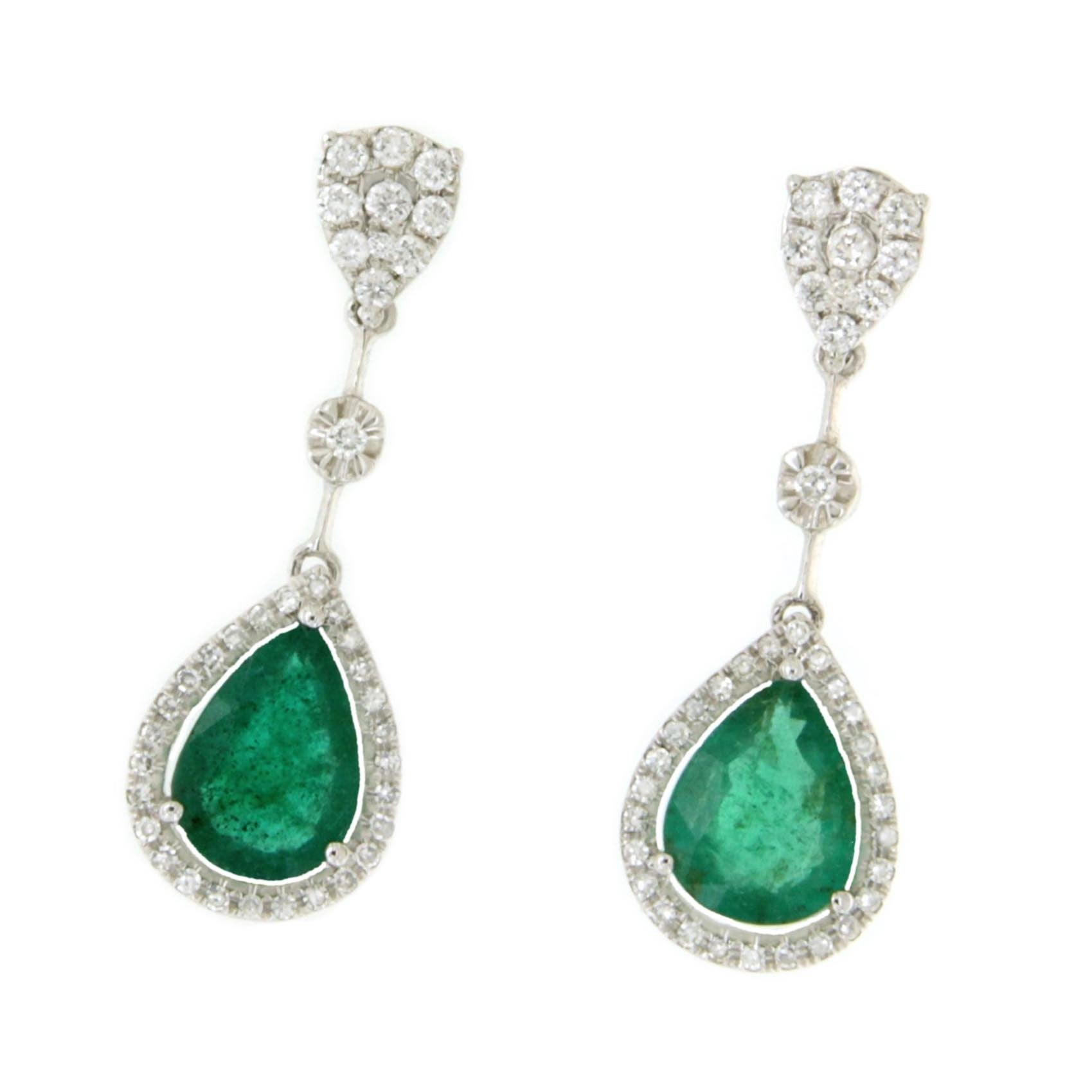 LIBERTY, pendientes de esmeraldas y oro blanco