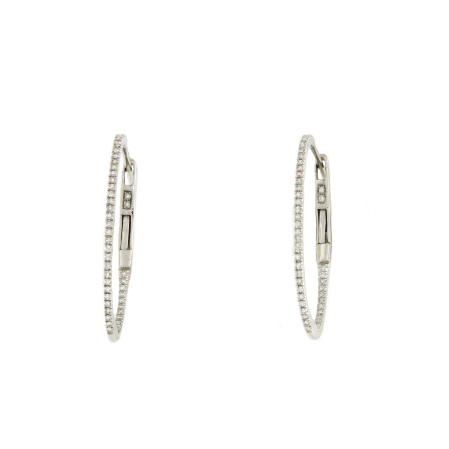 Pendientes argollas MASAL en oro blanco de 18 ktes con brillantes