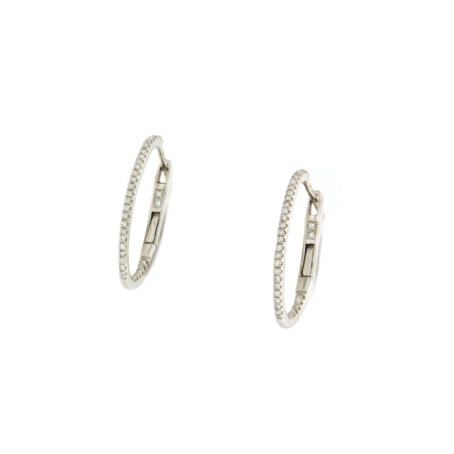 Pendientes argollas MASAL en oro blanco de 18 ktes con brillantes