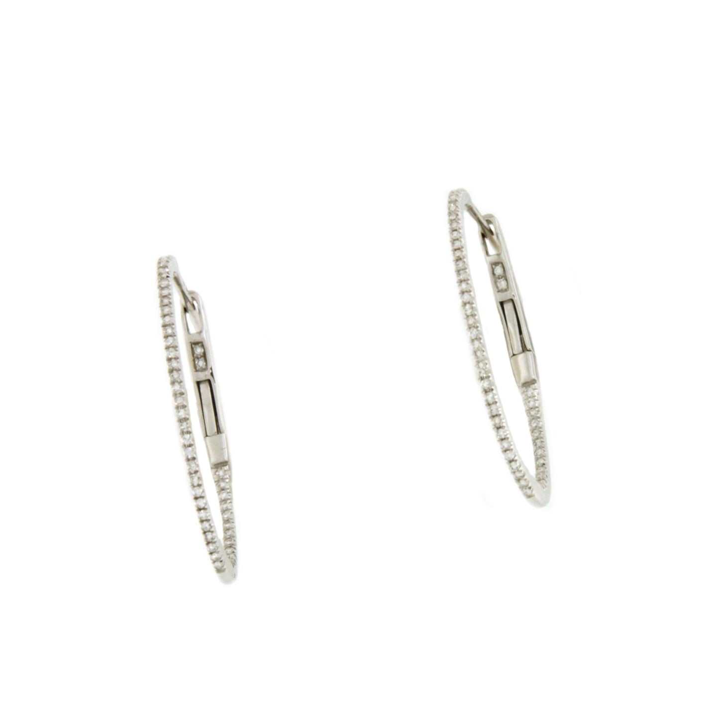 Pendientes argollas MASAL en oro blanco de 18 ktes con brillantes