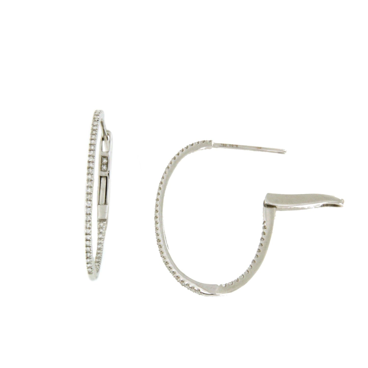 Pendientes argollas MASAL en oro blanco de 18 ktes con brillantes