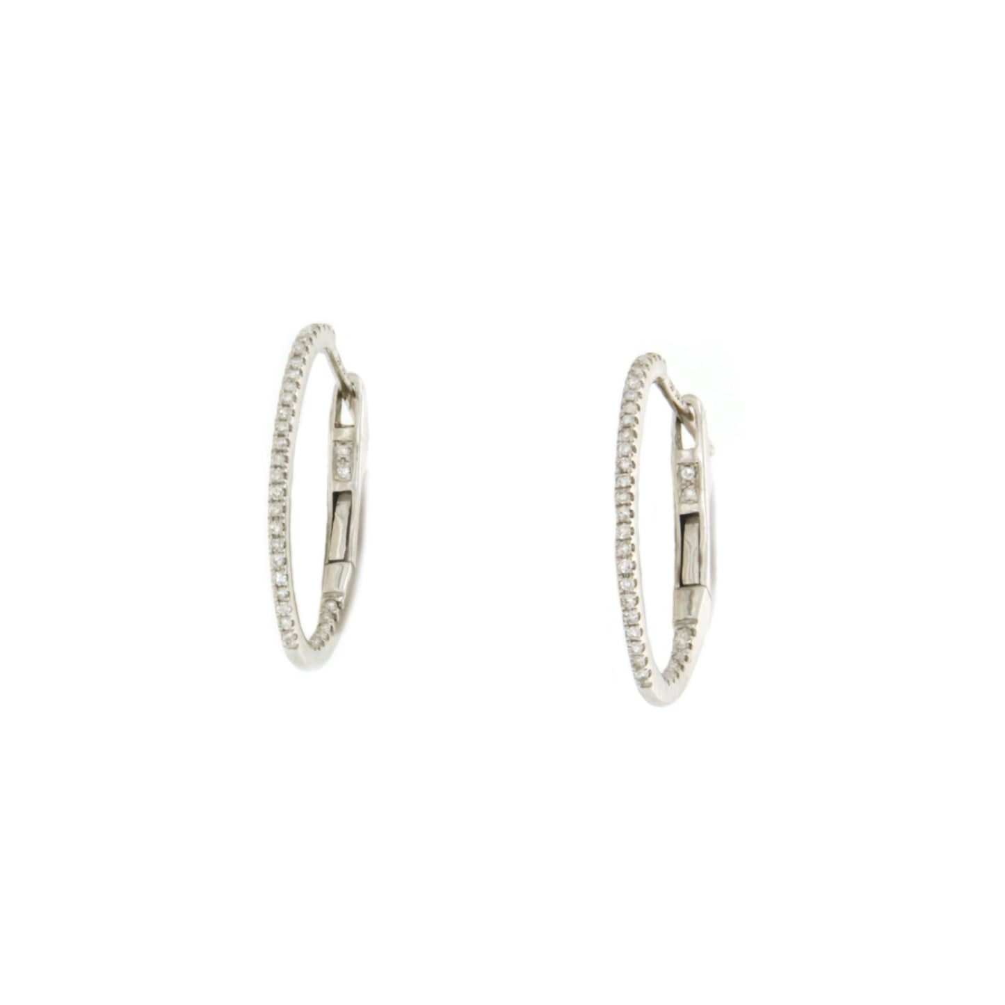 Pendientes argollas MASAL en oro blanco de 18 ktes con brillantes