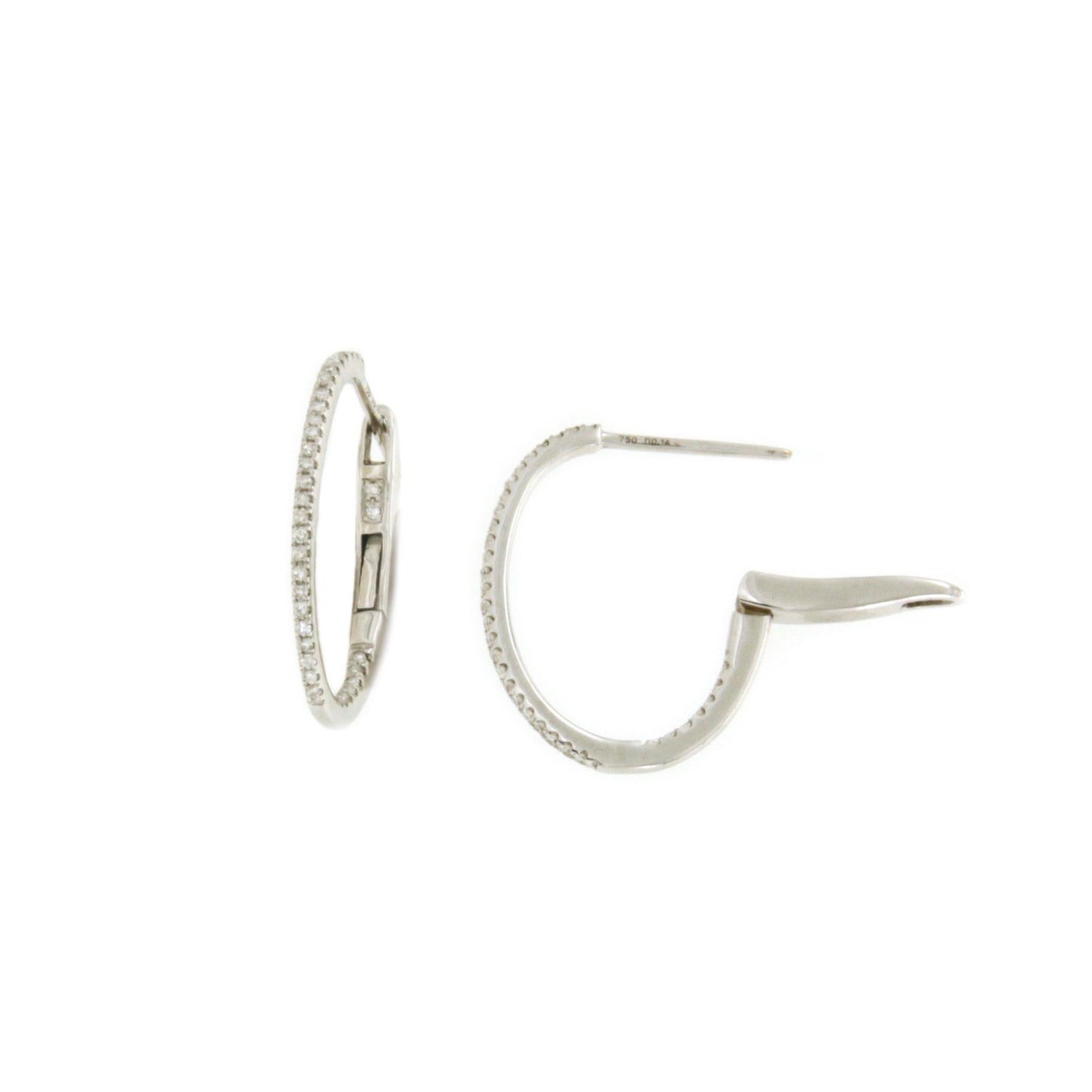 Pendientes argollas MASAL en oro blanco de 18 ktes con brillantes