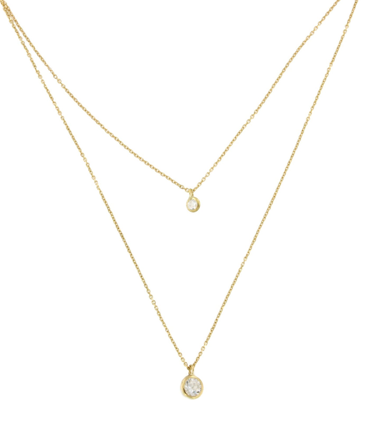 Gargantilla doble FIDIA en oro amarillo de 18 ktes y circonitas