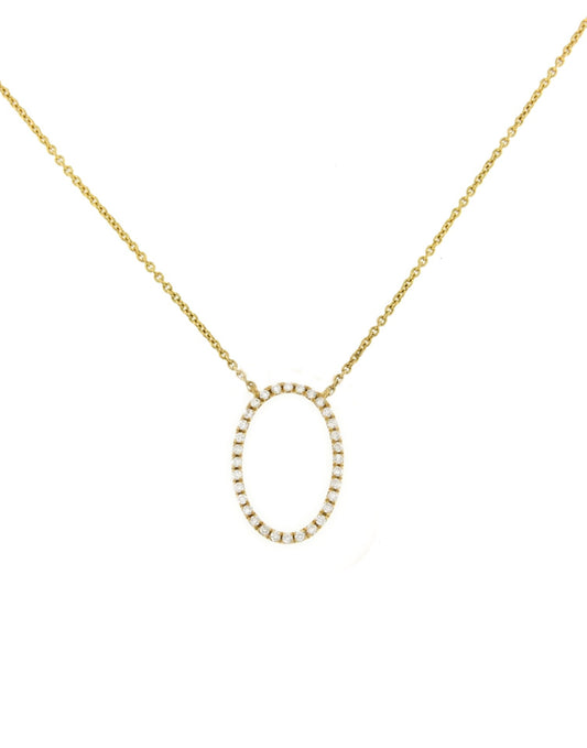 Gargantilla PERUGIA oro amarillo 18 ktes y oval en brillantes