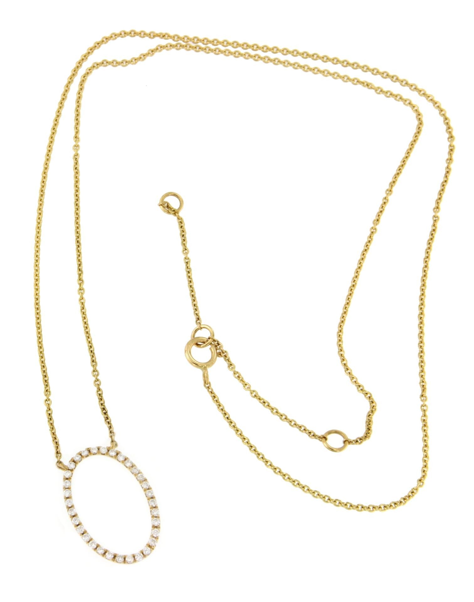 Gargantilla PERUGIA oro amarillo 18 ktes y oval en brillantes