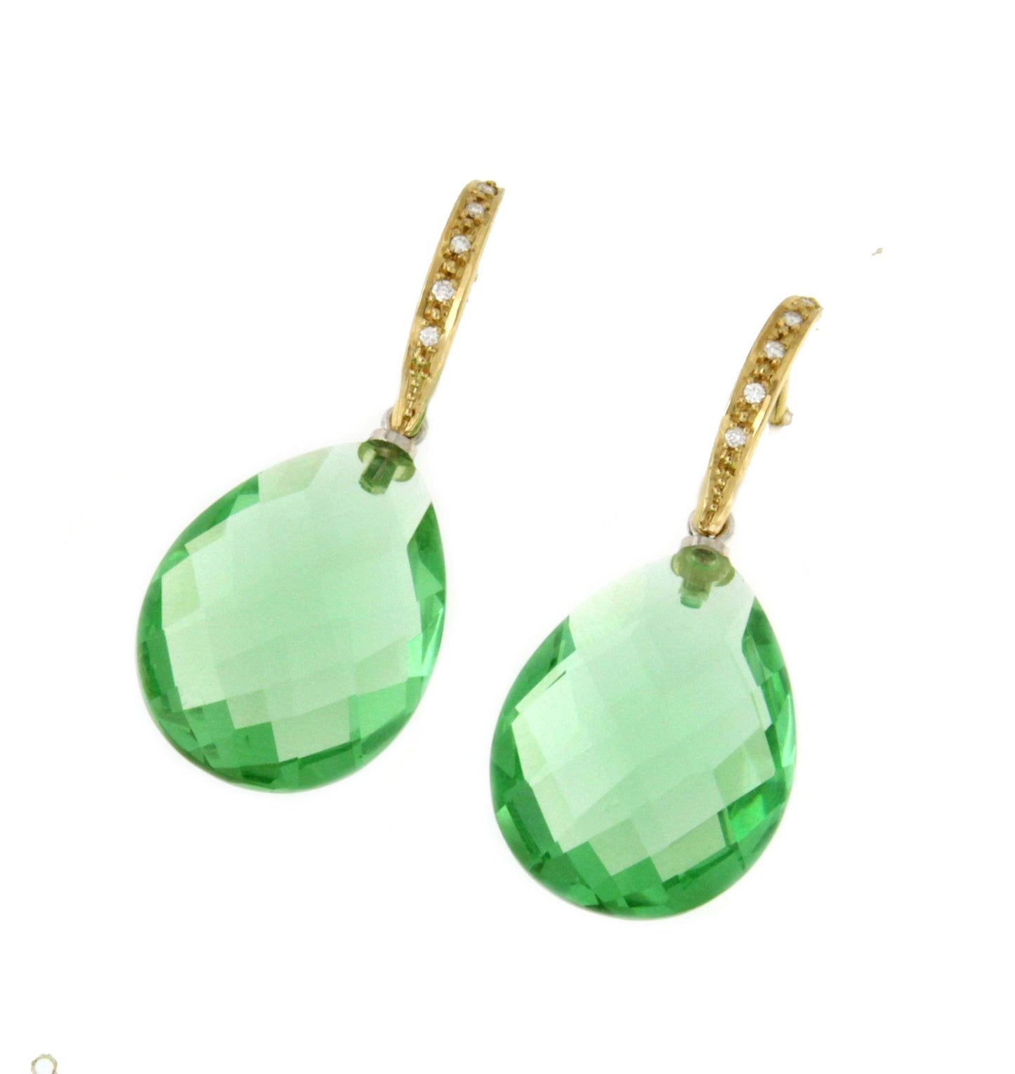 TIVOLI pendiente de brillantes oro amarillo 18 ktes y perillas