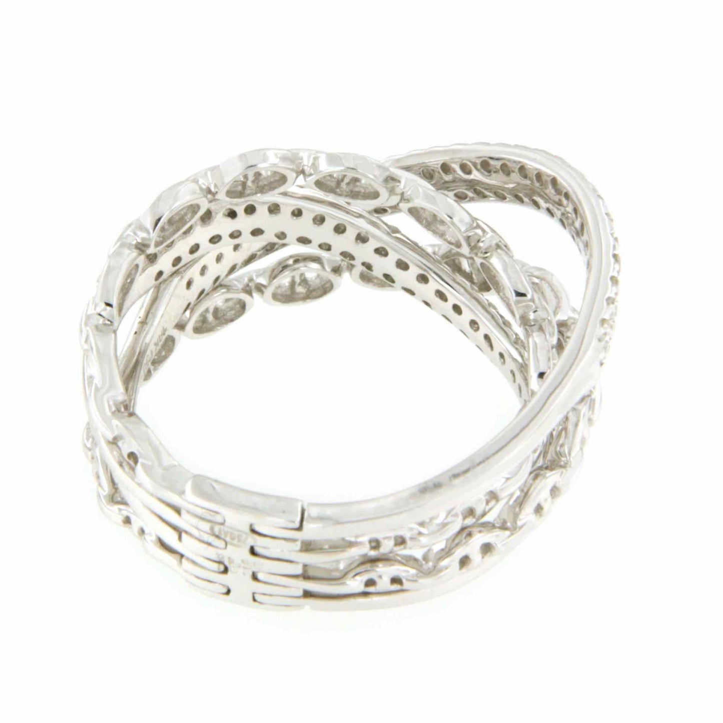 MODENA anillo de alianzas entrecruzadas con brillantes en oro - Roman Joyero