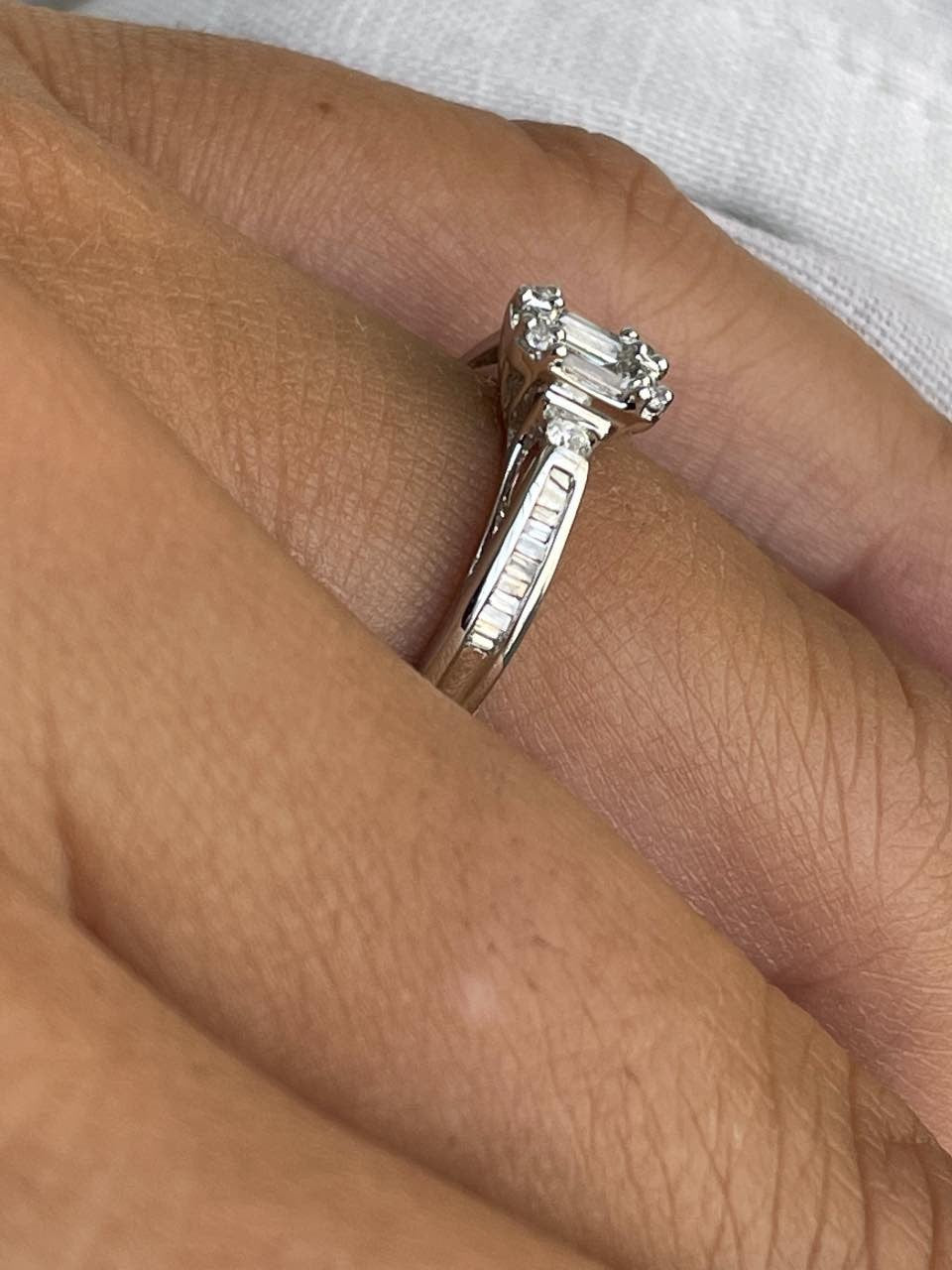 PASODOBLE anillo oro blanco taipes baguettes y brillantes - Roman Joyero