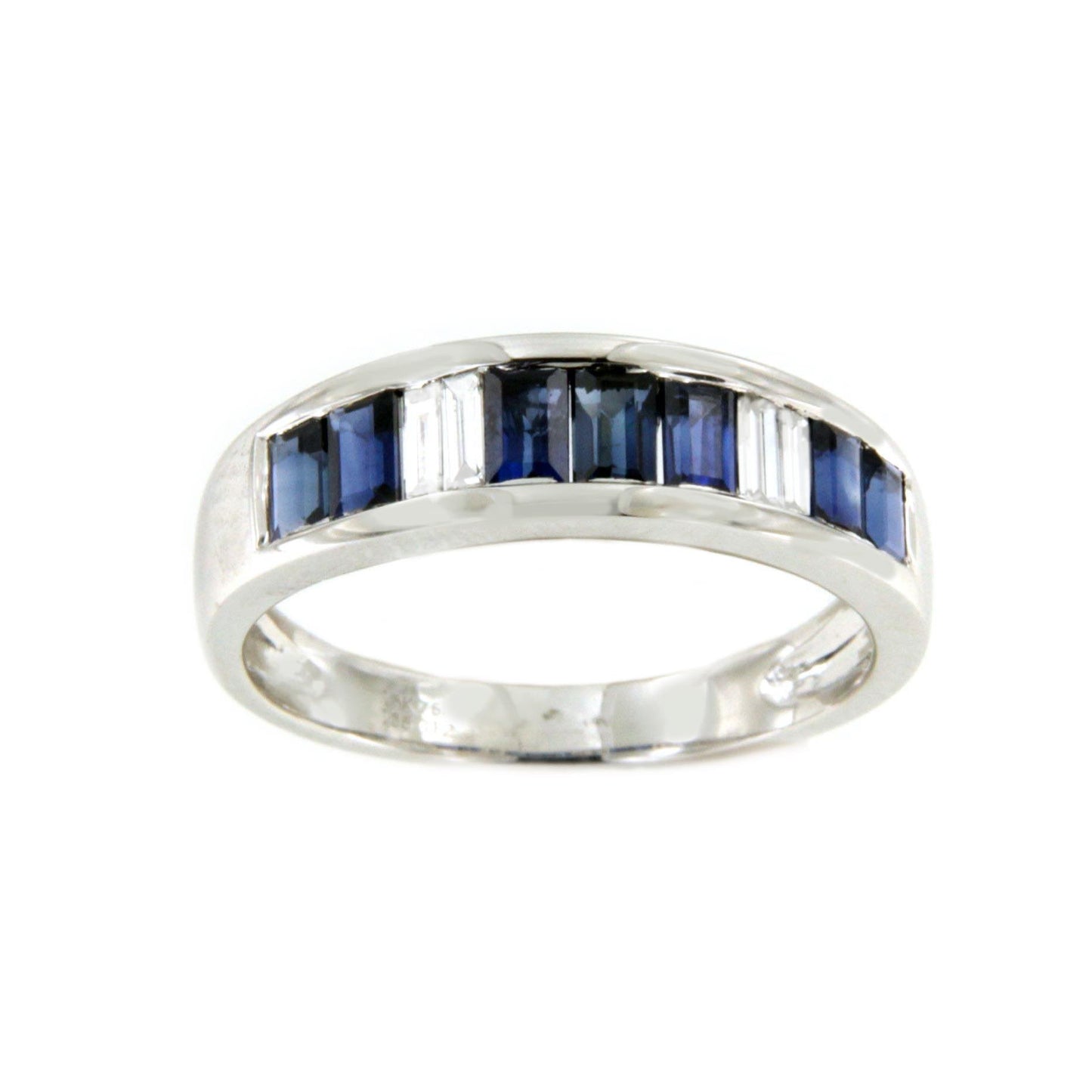 ORITAN alianza oro 18k de zafiros y diamantes en baguettes