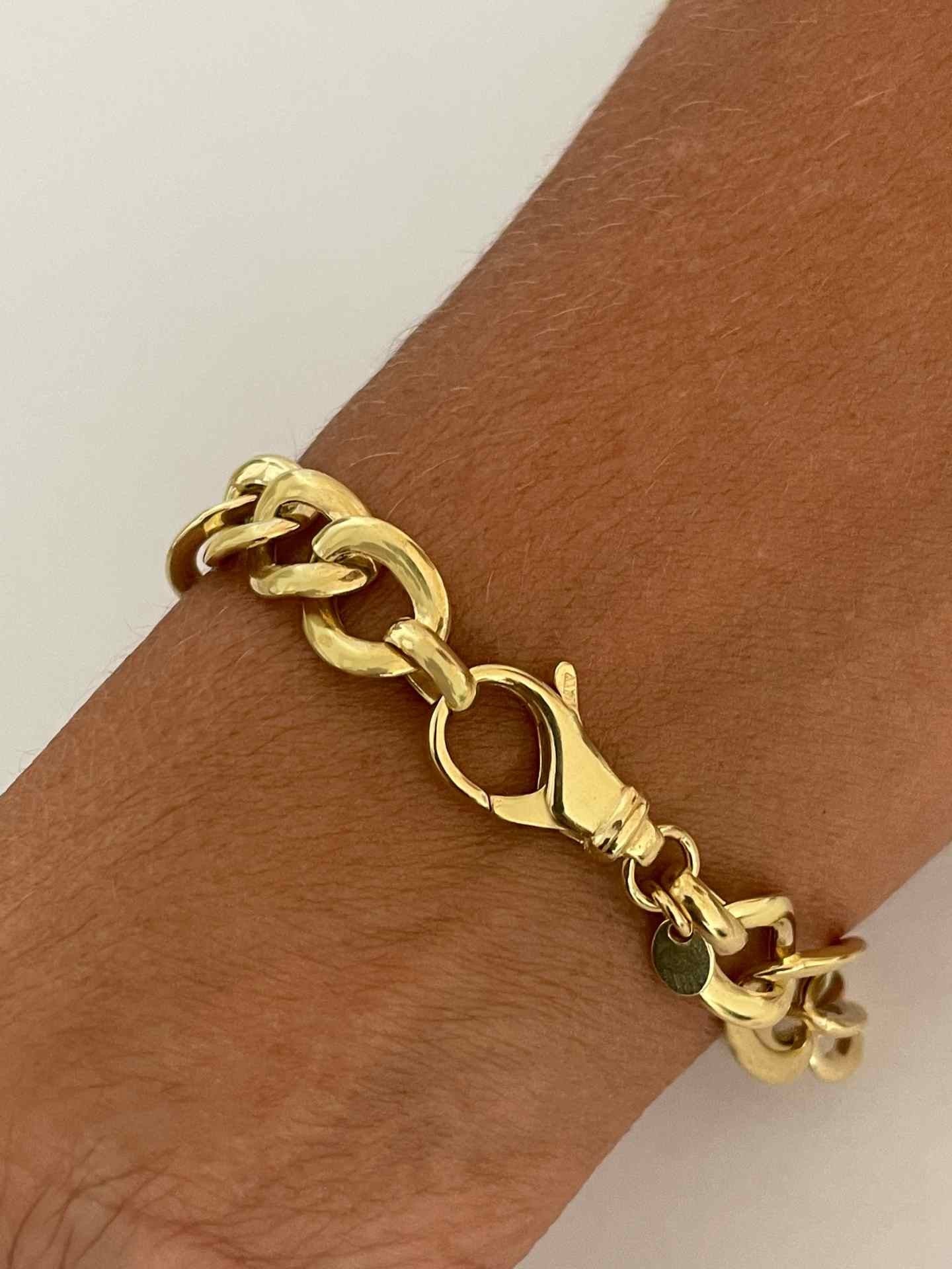 MAUI pulsera plata 1ª ley bañada oro eslabones barbados 3 X 1 - Roman Joyero