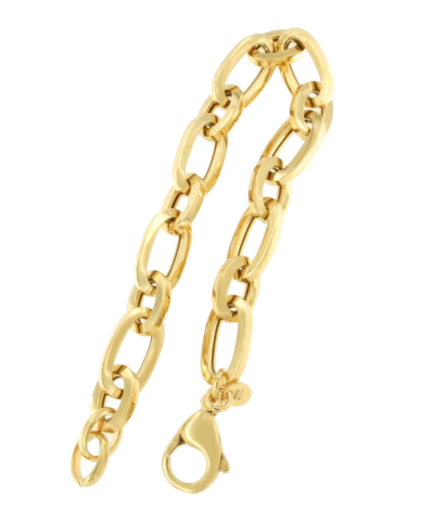 MERIDA pulsera plata 1ª ley bañada oro eslabones ovalados