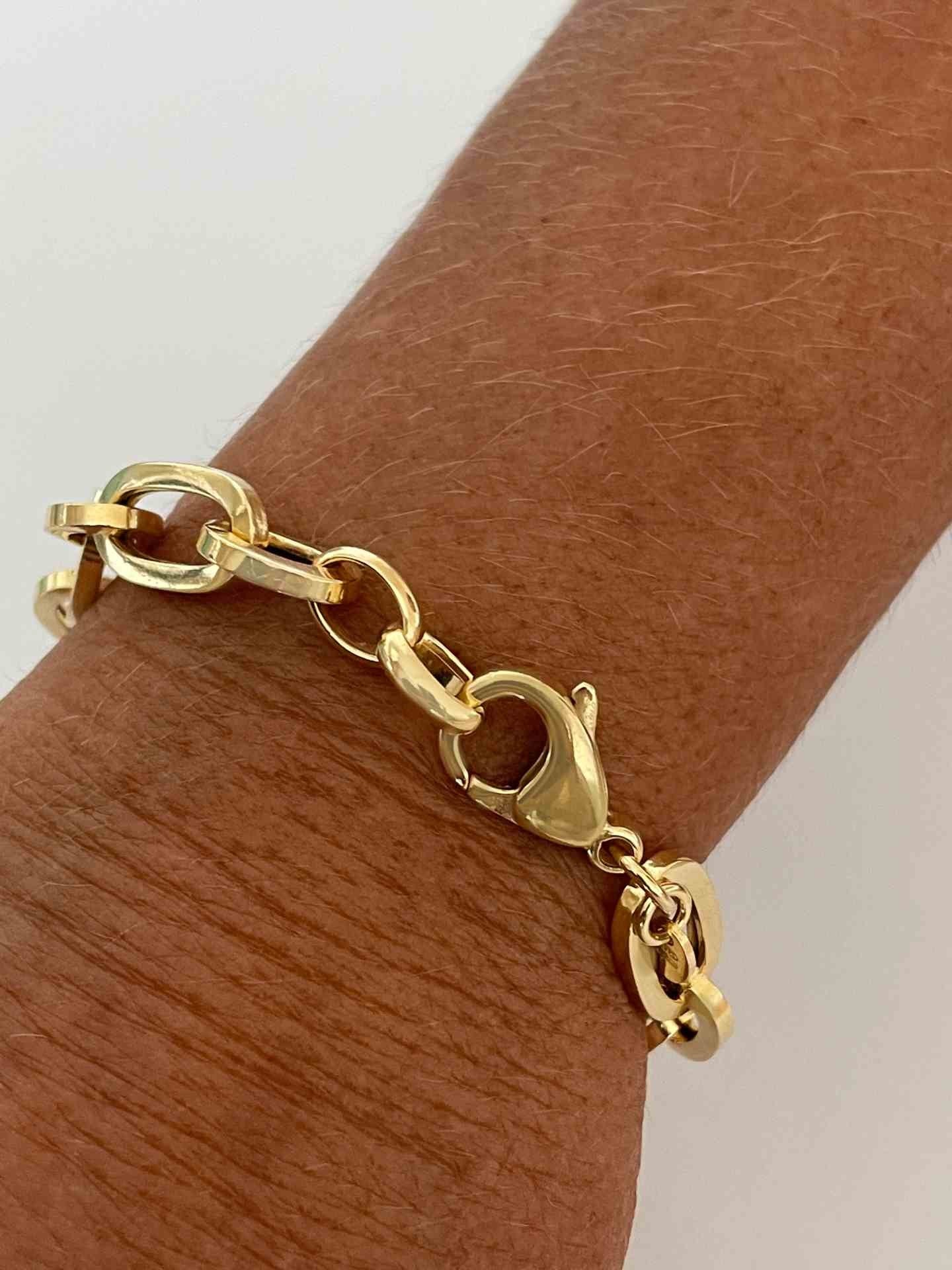 MERIDA pulsera plata 1ª ley bañada oro eslabones ovalados