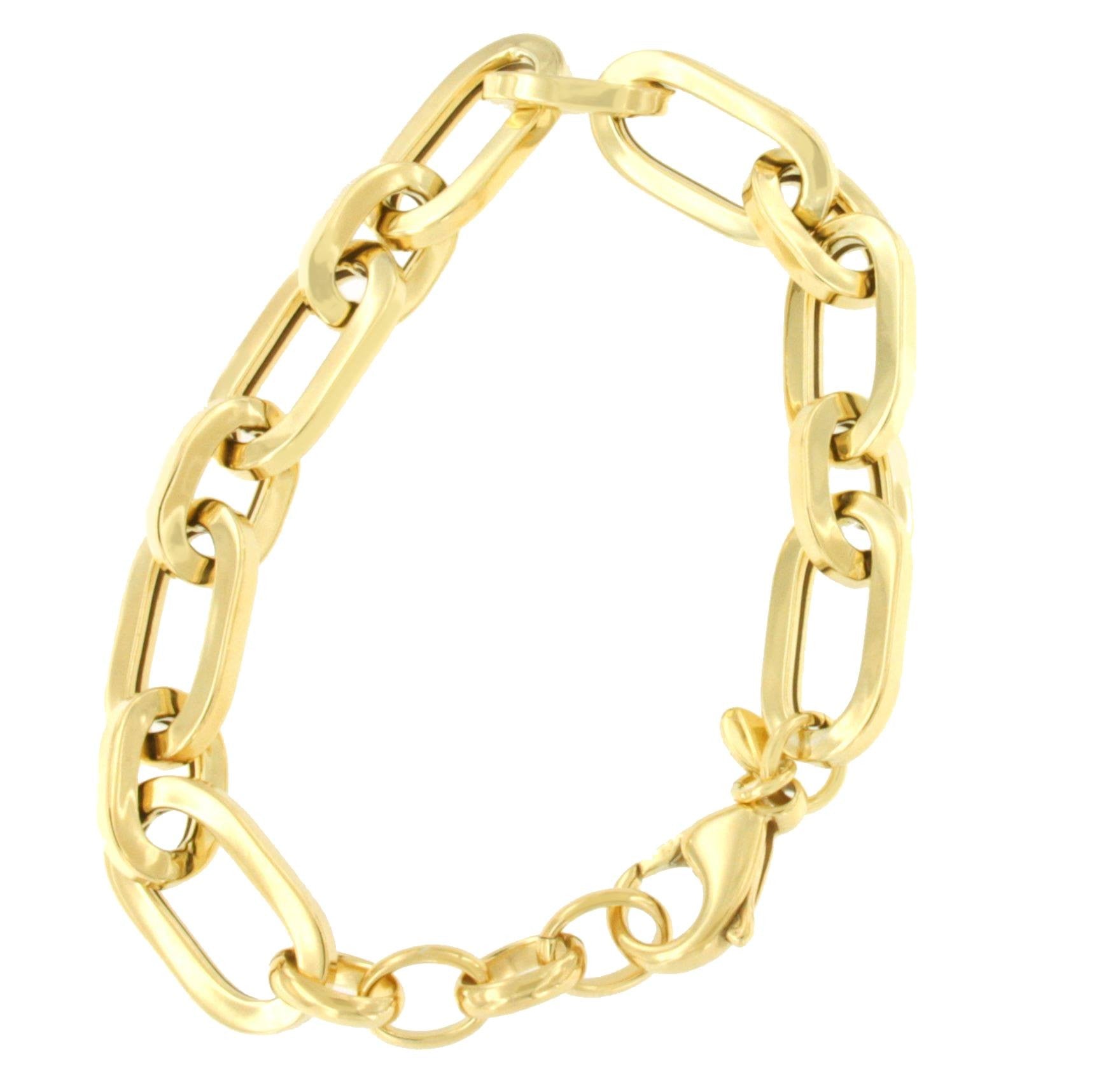 MERIDA pulsera plata 1ª ley bañada oro eslabones ovalados