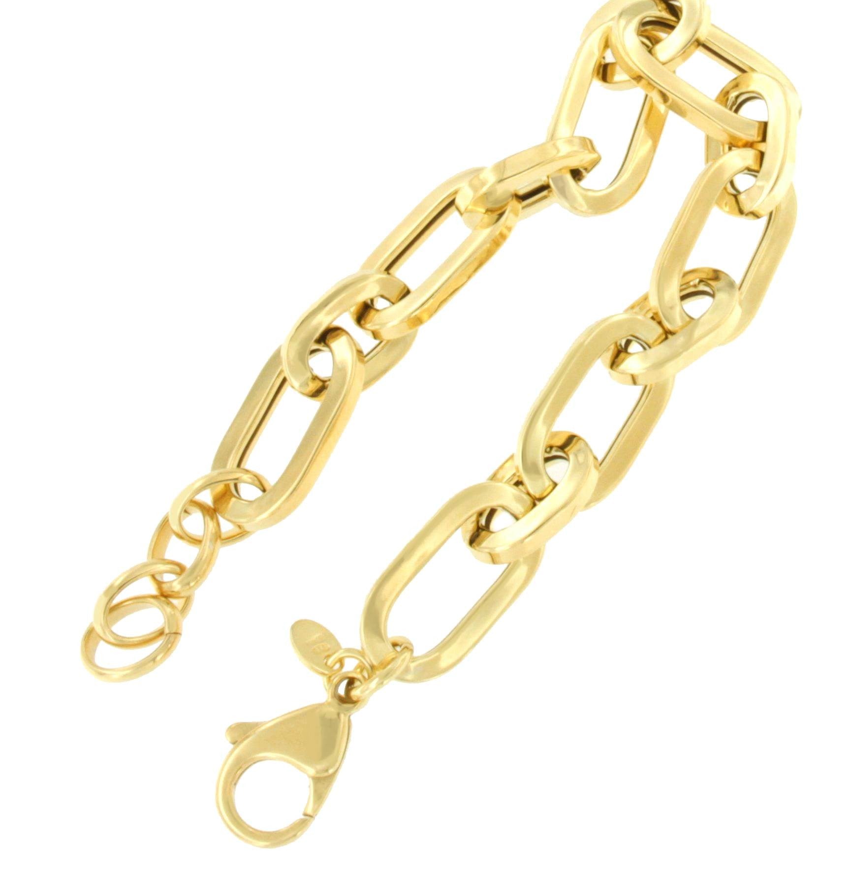 MERIDA pulsera plata 1ª ley bañada oro eslabones ovalados