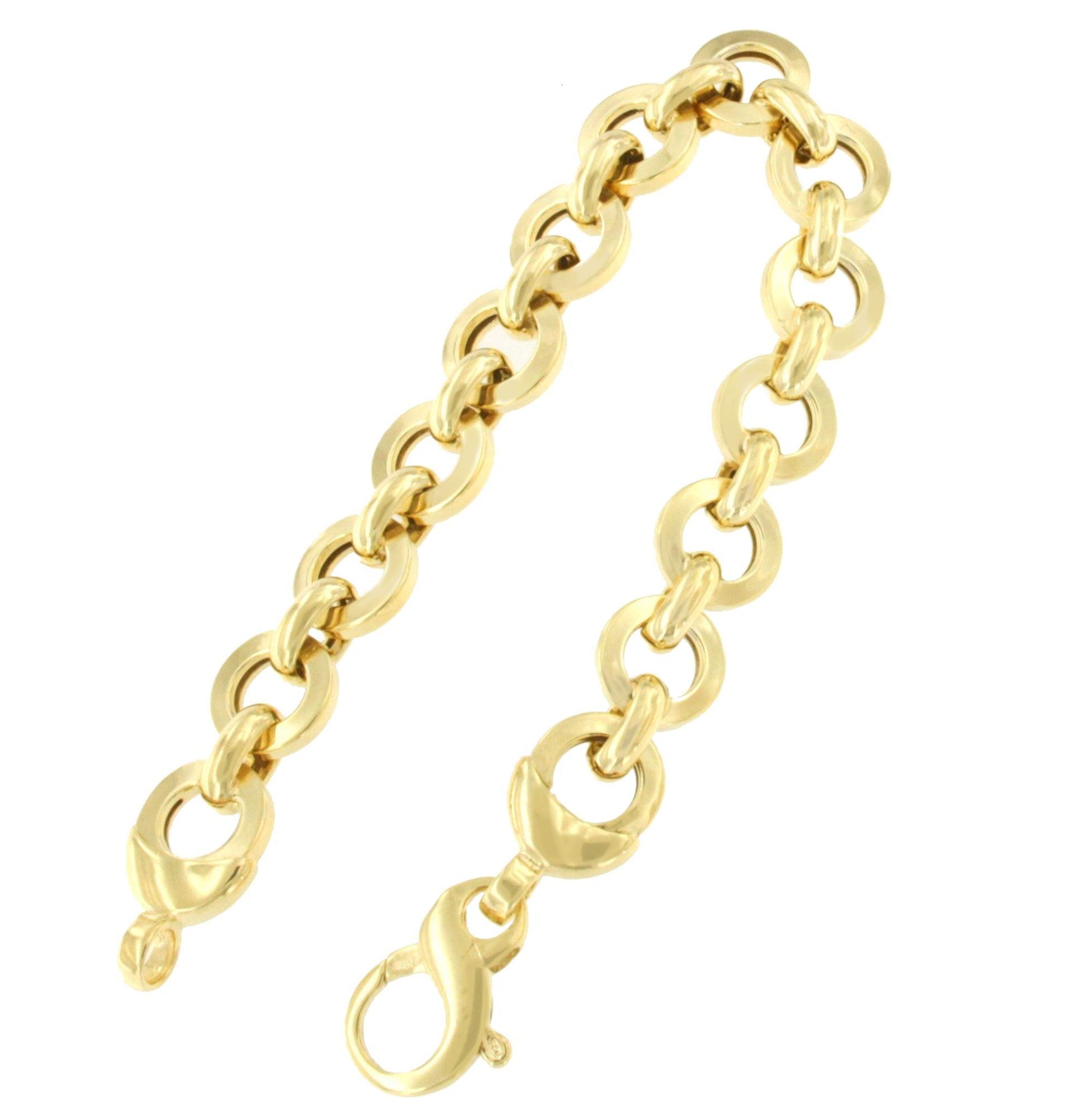 SETENIL pulsera plata 1ª ley bañada oro eslabones de círculos - Roman Joyero