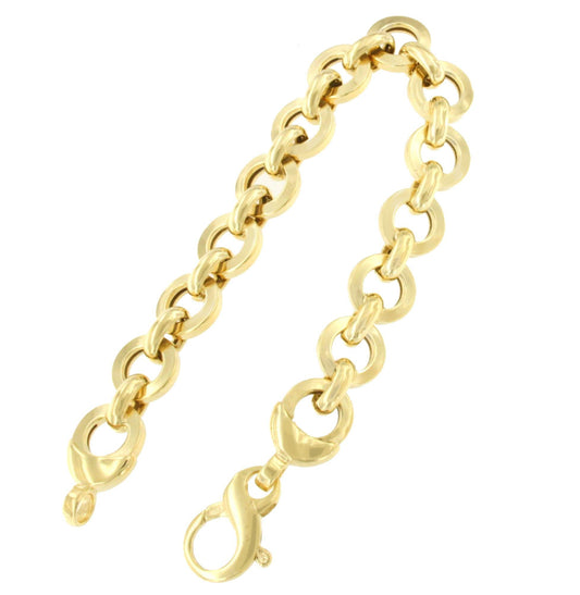SETENIL pulsera plata 1ª ley bañada oro eslabones de círculos - Roman Joyero