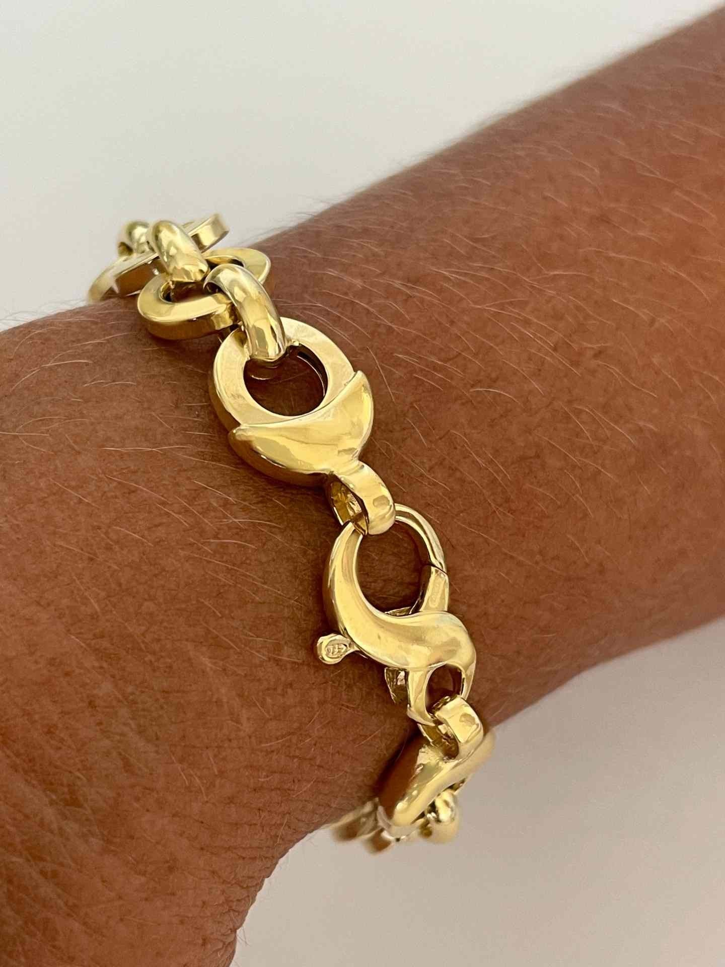 SETENIL pulsera plata 1ª ley bañada oro eslabones de círculos - Roman Joyero