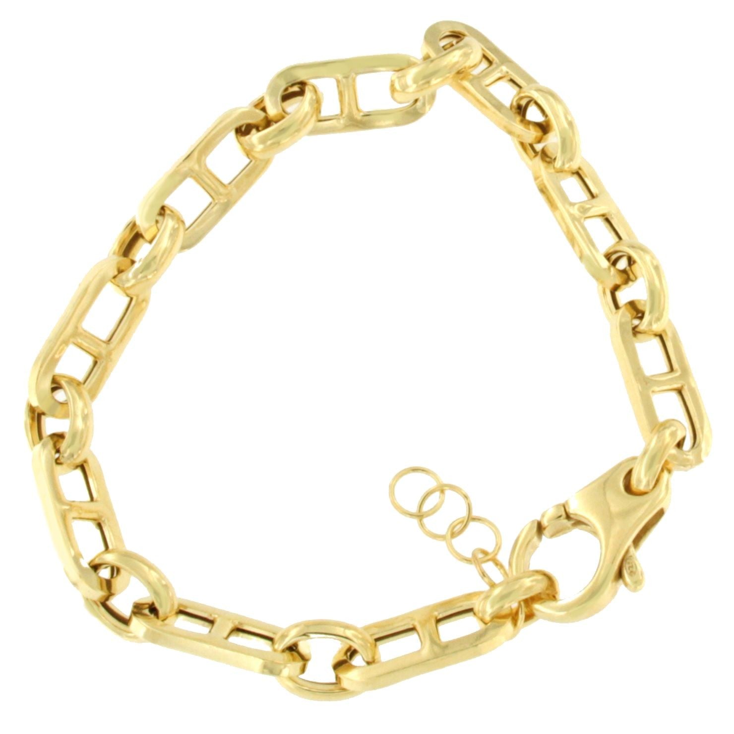 RIGLOS pulsera plata 1ª ley bañada oro eslabones marinos