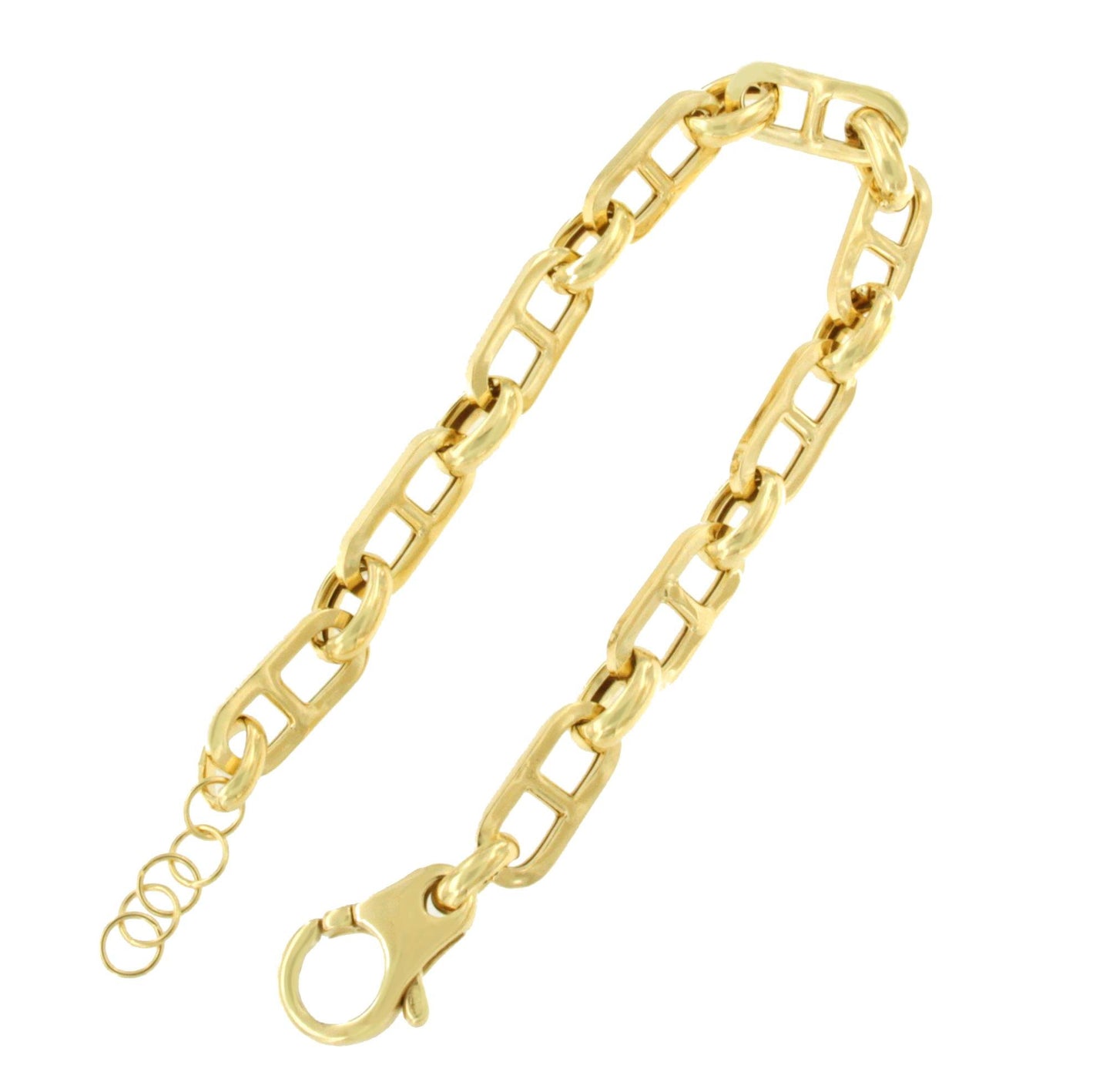 RIGLOS pulsera plata 1ª ley bañada oro eslabones marinos