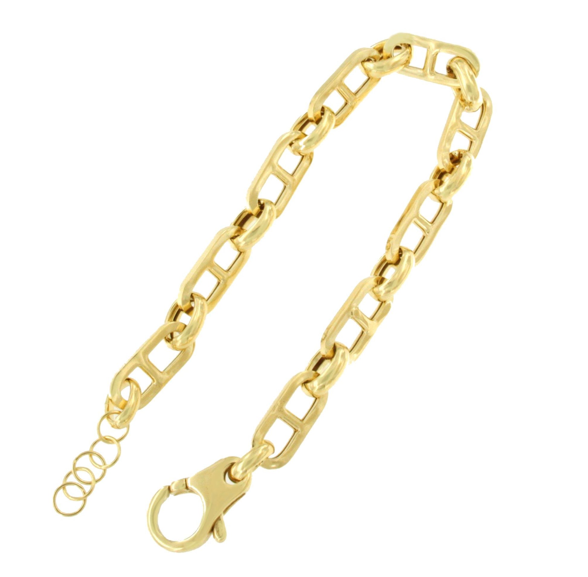 RIGLOS pulsera plata 1ª ley bañada oro eslabones marinos