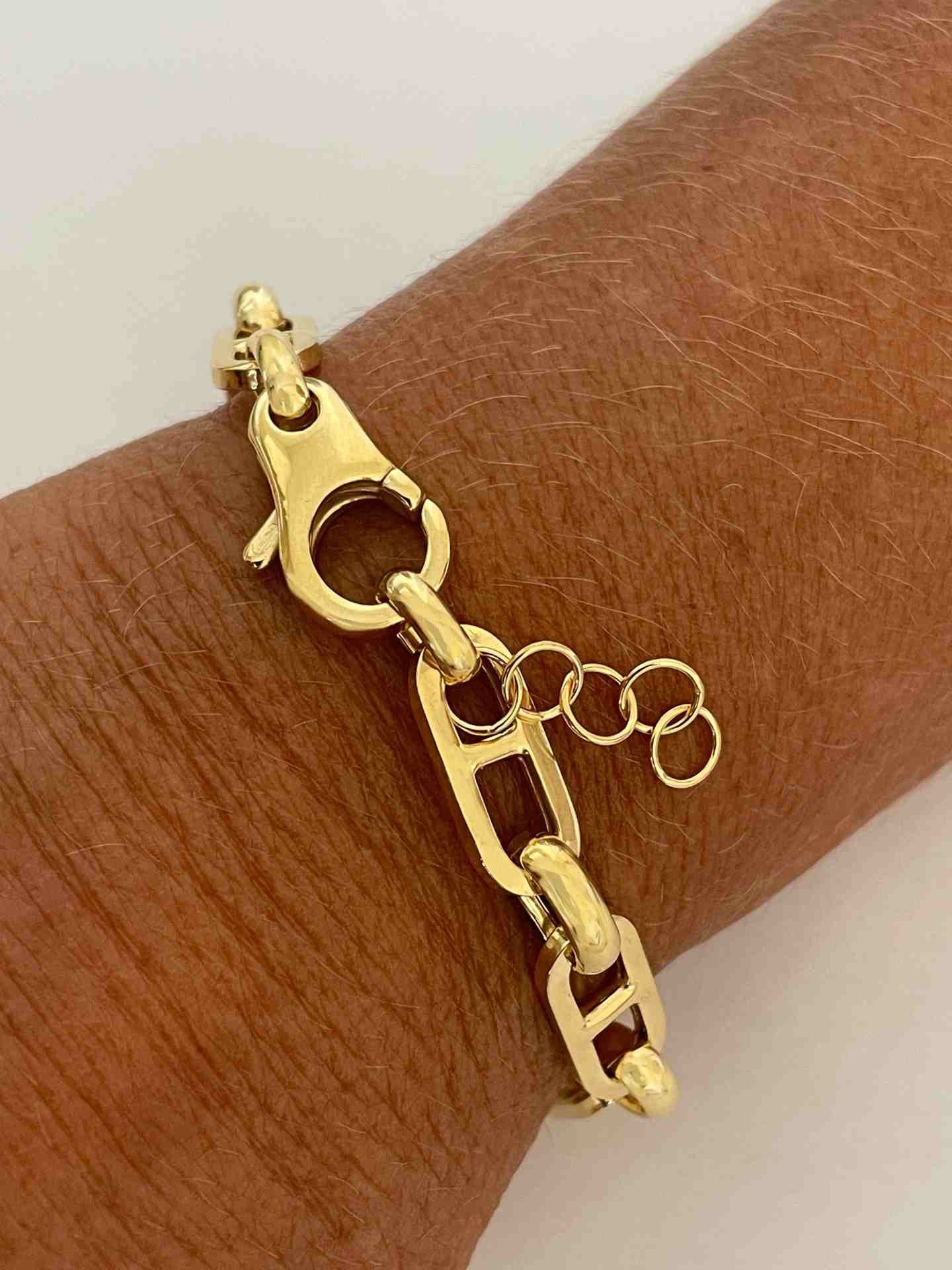 RIGLOS pulsera plata 1ª ley bañada oro eslabones marinos