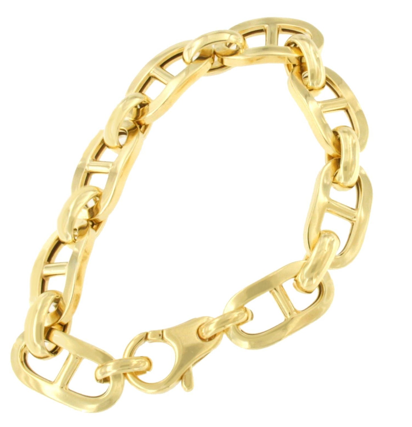 RIGLOS pulsera plata 1ª ley bañada oro eslabones marinos