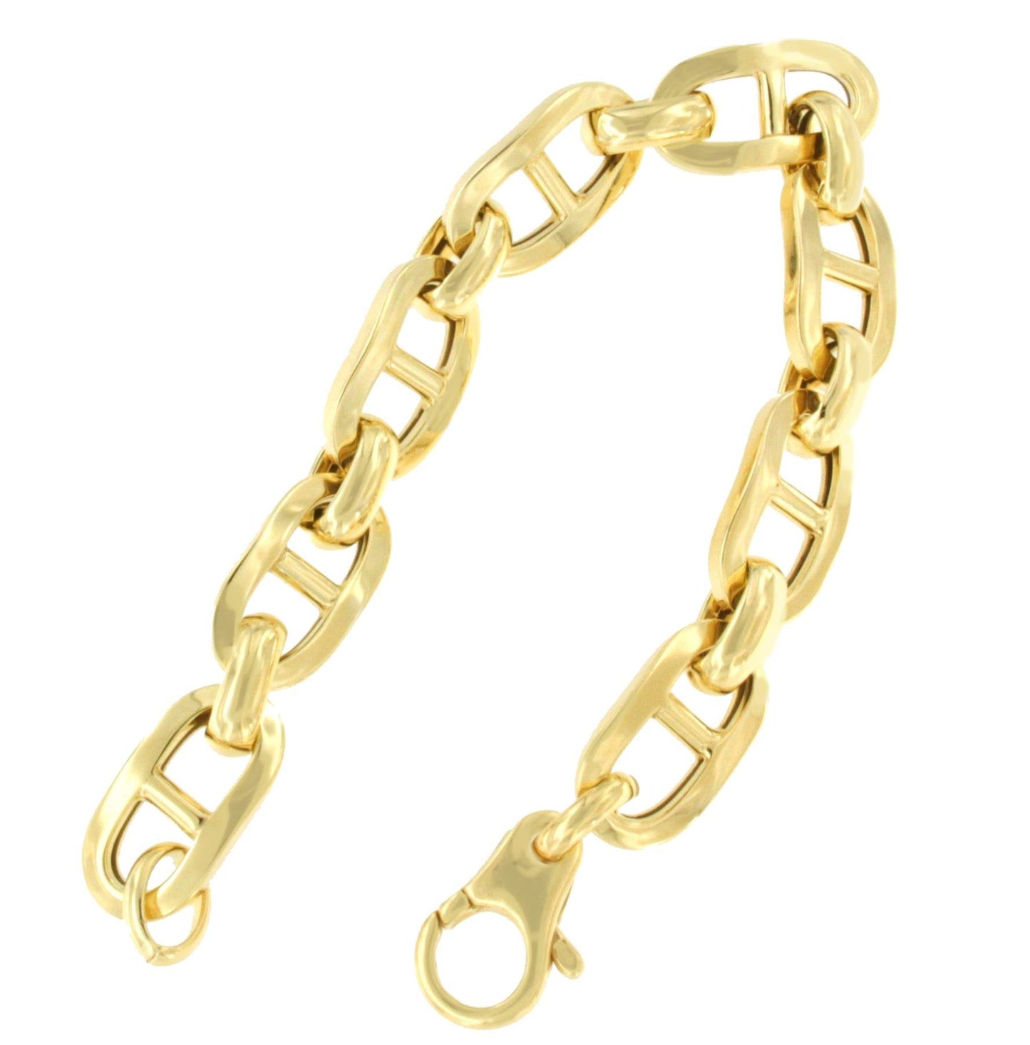 RIGLOS pulsera plata 1ª ley bañada oro eslabones marinos