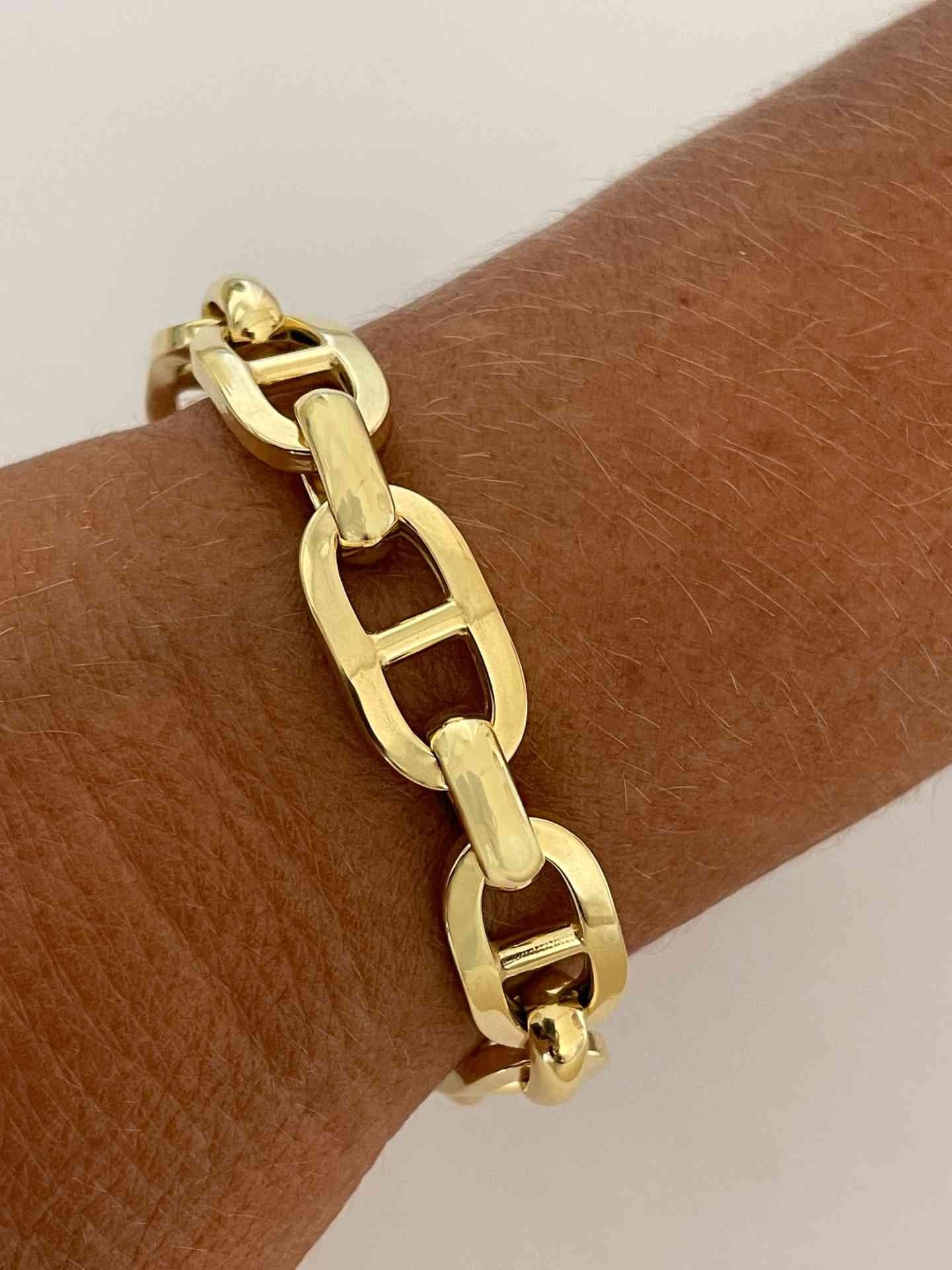 RIGLOS pulsera plata 1ª ley bañada oro eslabones marinos