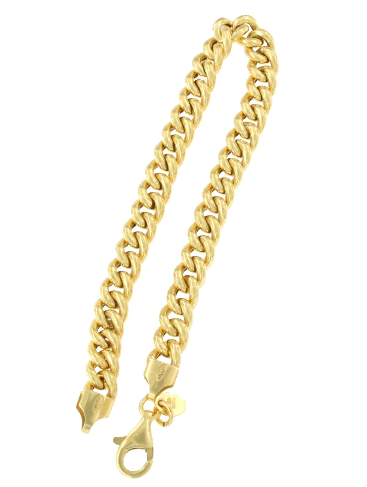 CAGLIARI pulsera plata 1ª ley bañada oro eslabones barbados