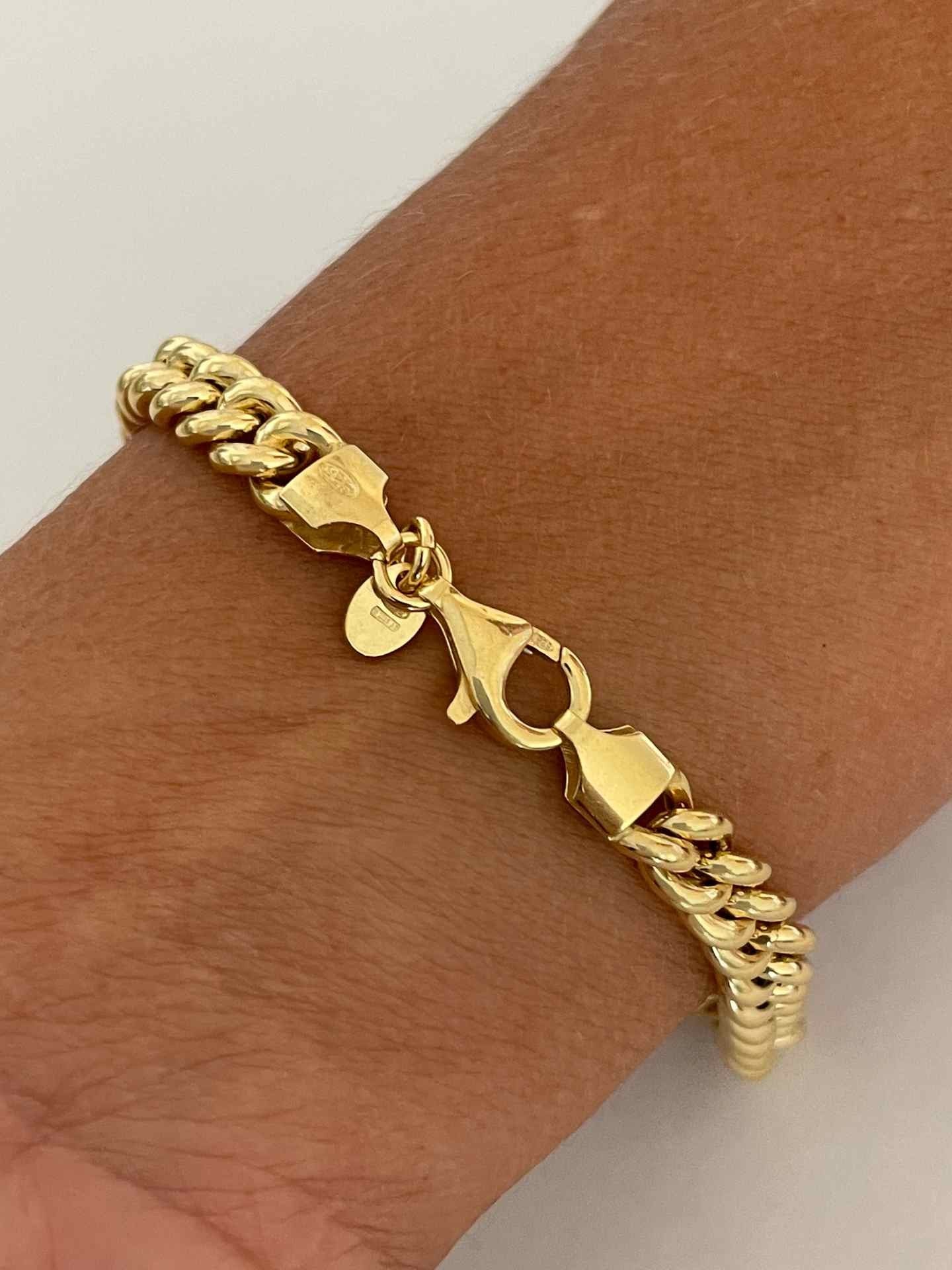 CAGLIARI pulsera plata 1ª ley bañada oro eslabones barbados