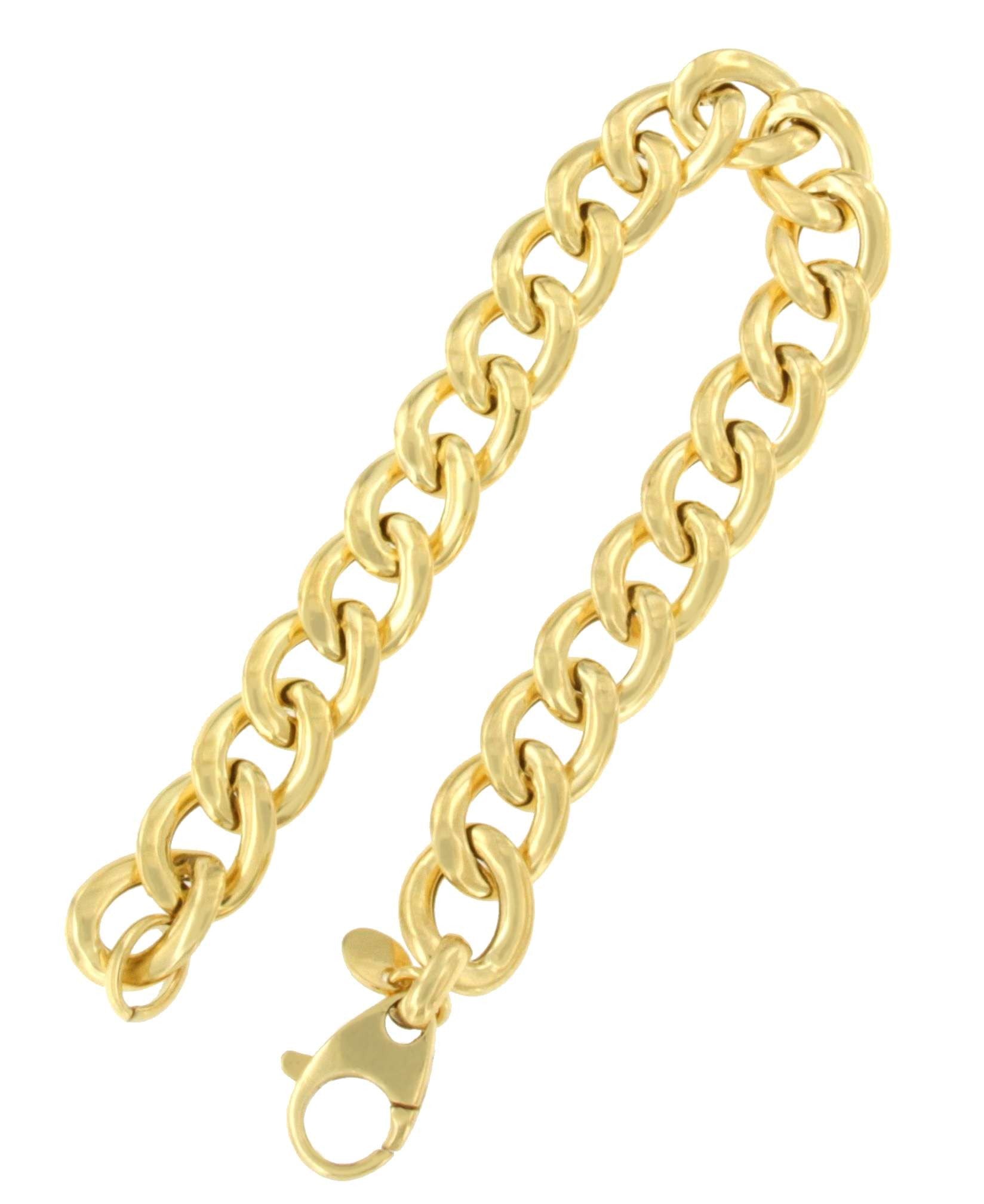 CAGLIARI pulsera plata 1ª ley bañada oro eslabones barbados