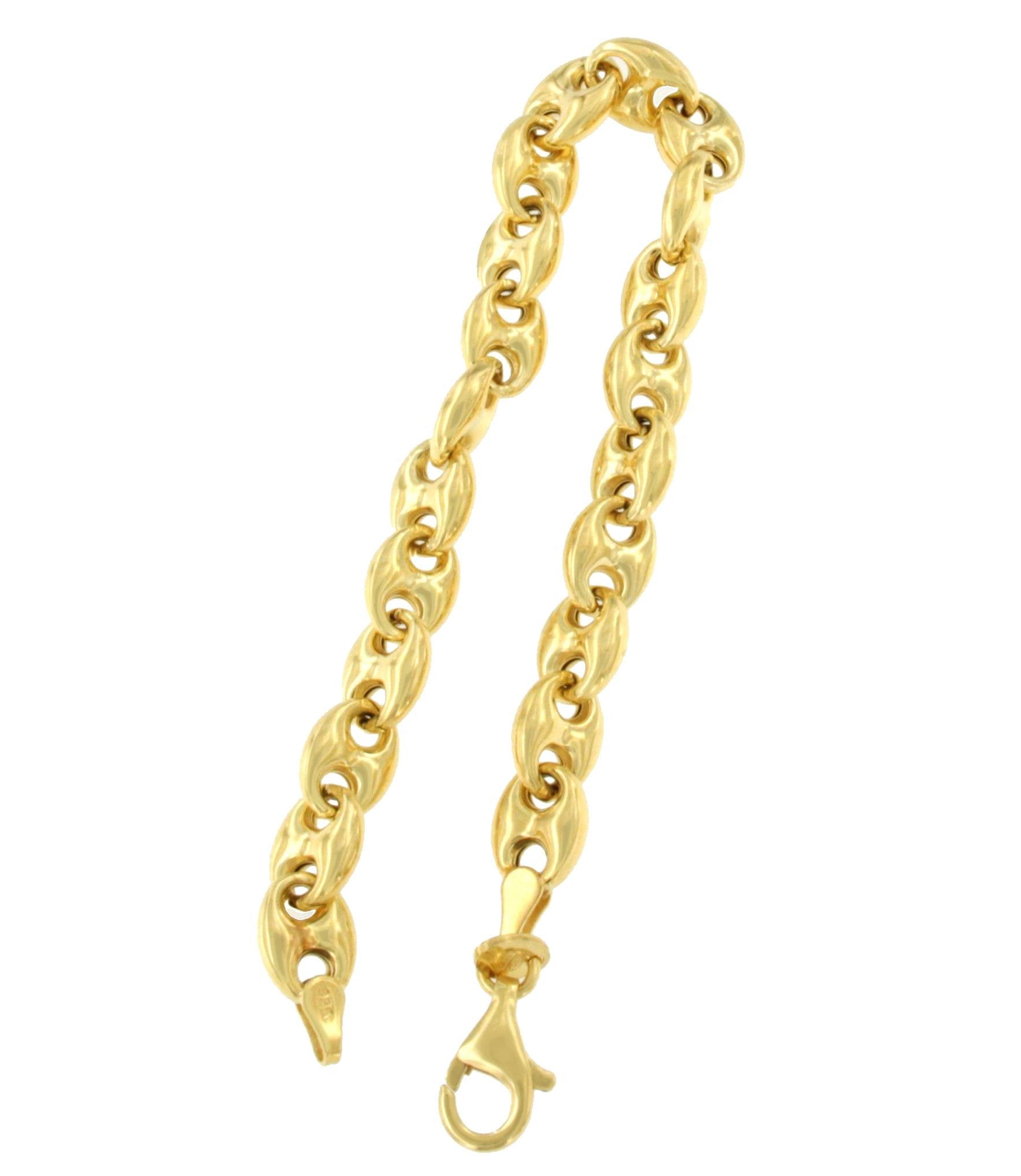 PERATALLADA pulsera plata 1ª ley bañada oro eslabones calabrote - Roman Joyero