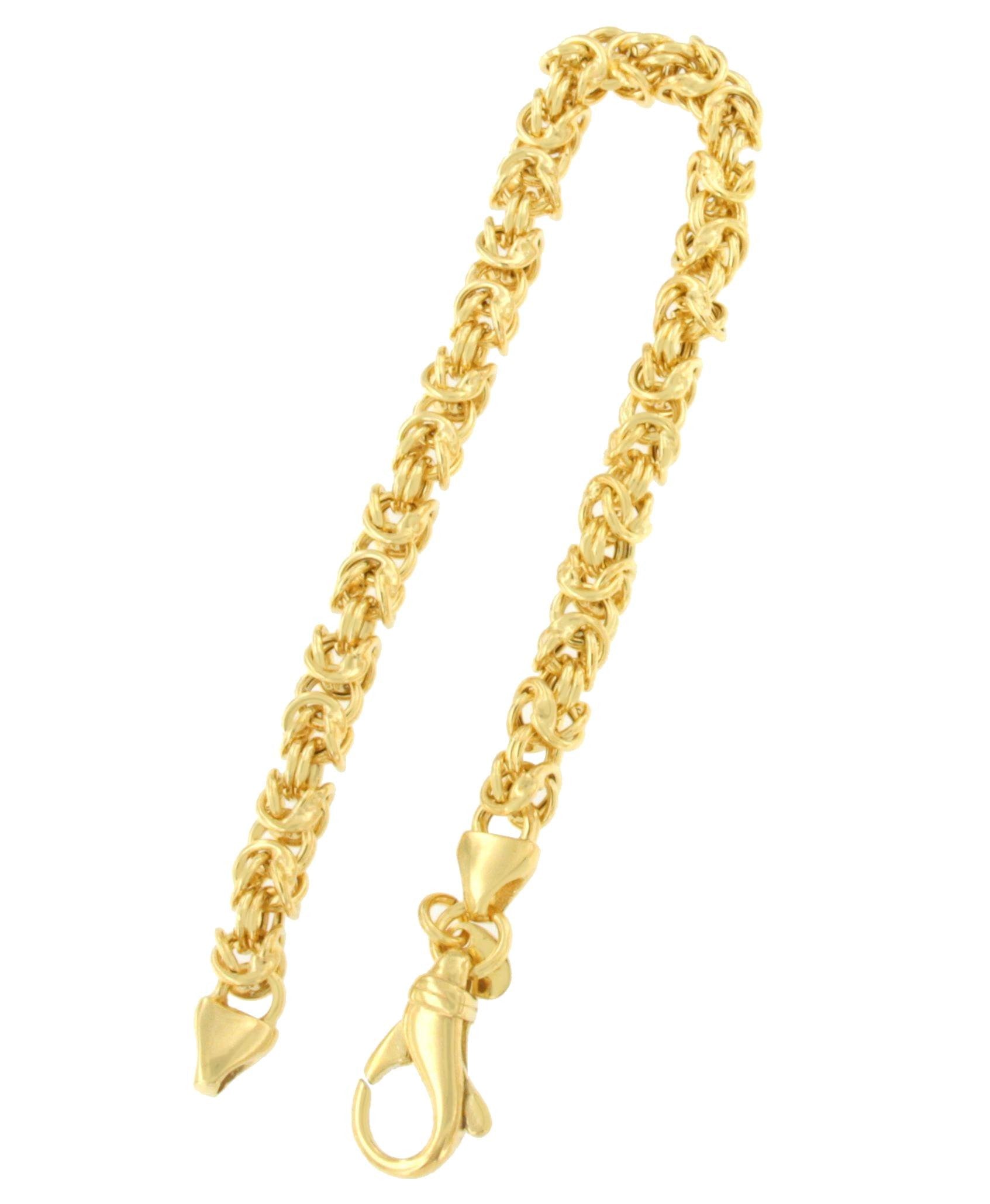 CASERTA pulsera plata 1ª ley bañada oro eslabones de aros