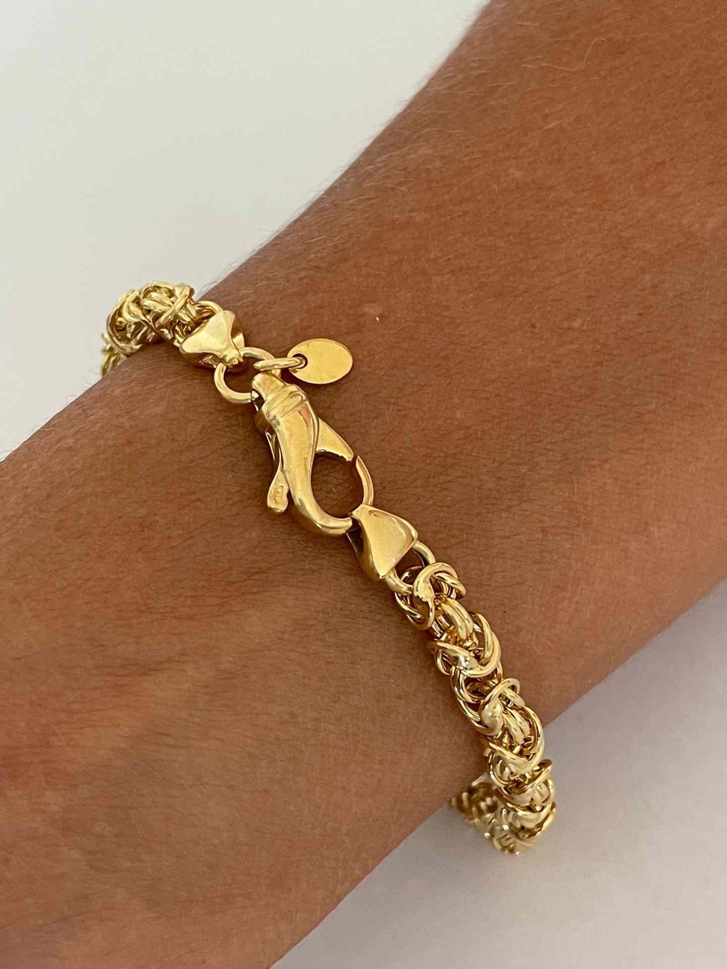 CASERTA pulsera plata 1ª ley bañada oro eslabones de aros