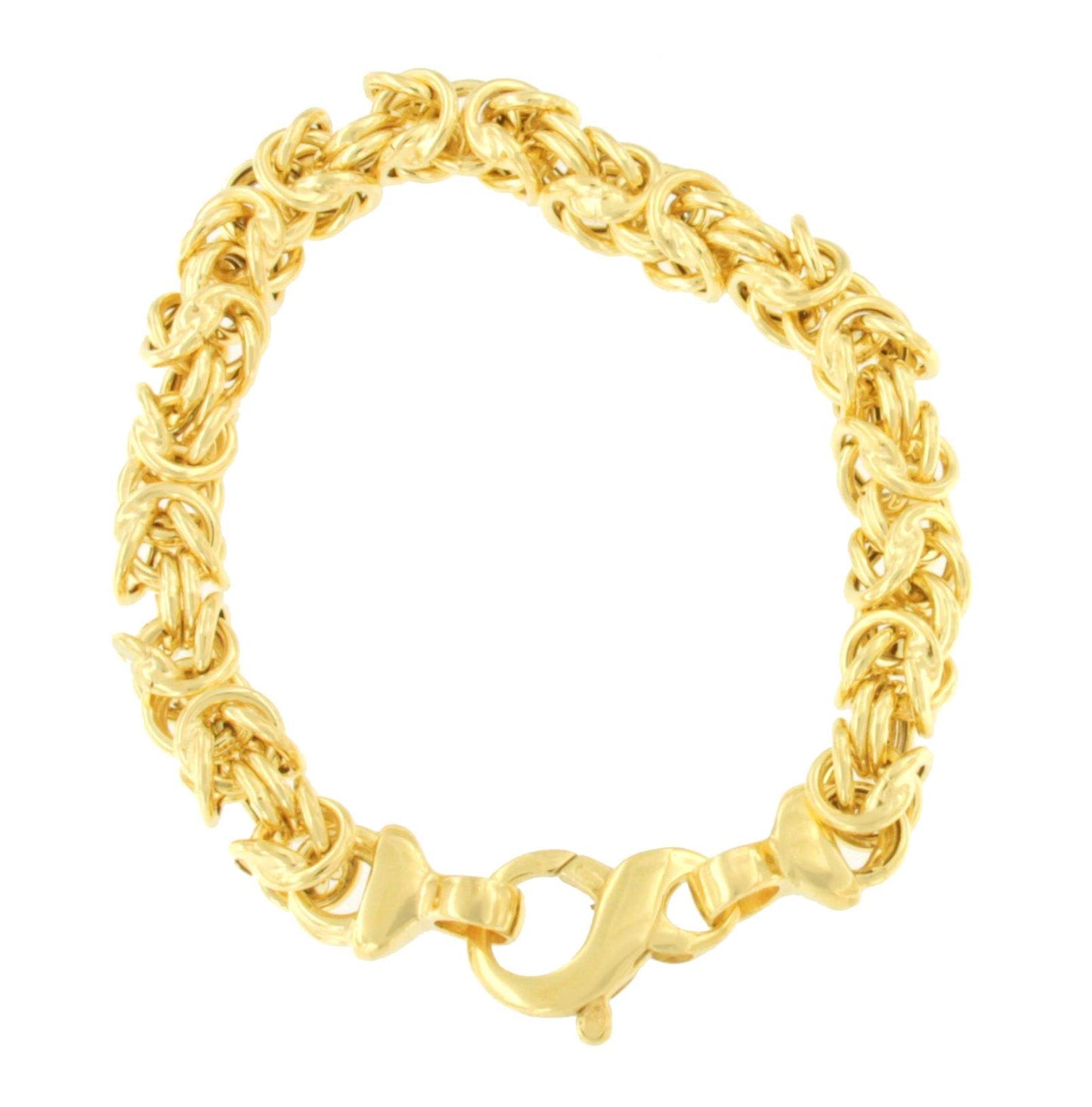 CASERTA pulsera plata 1ª ley bañada oro eslabones de aros