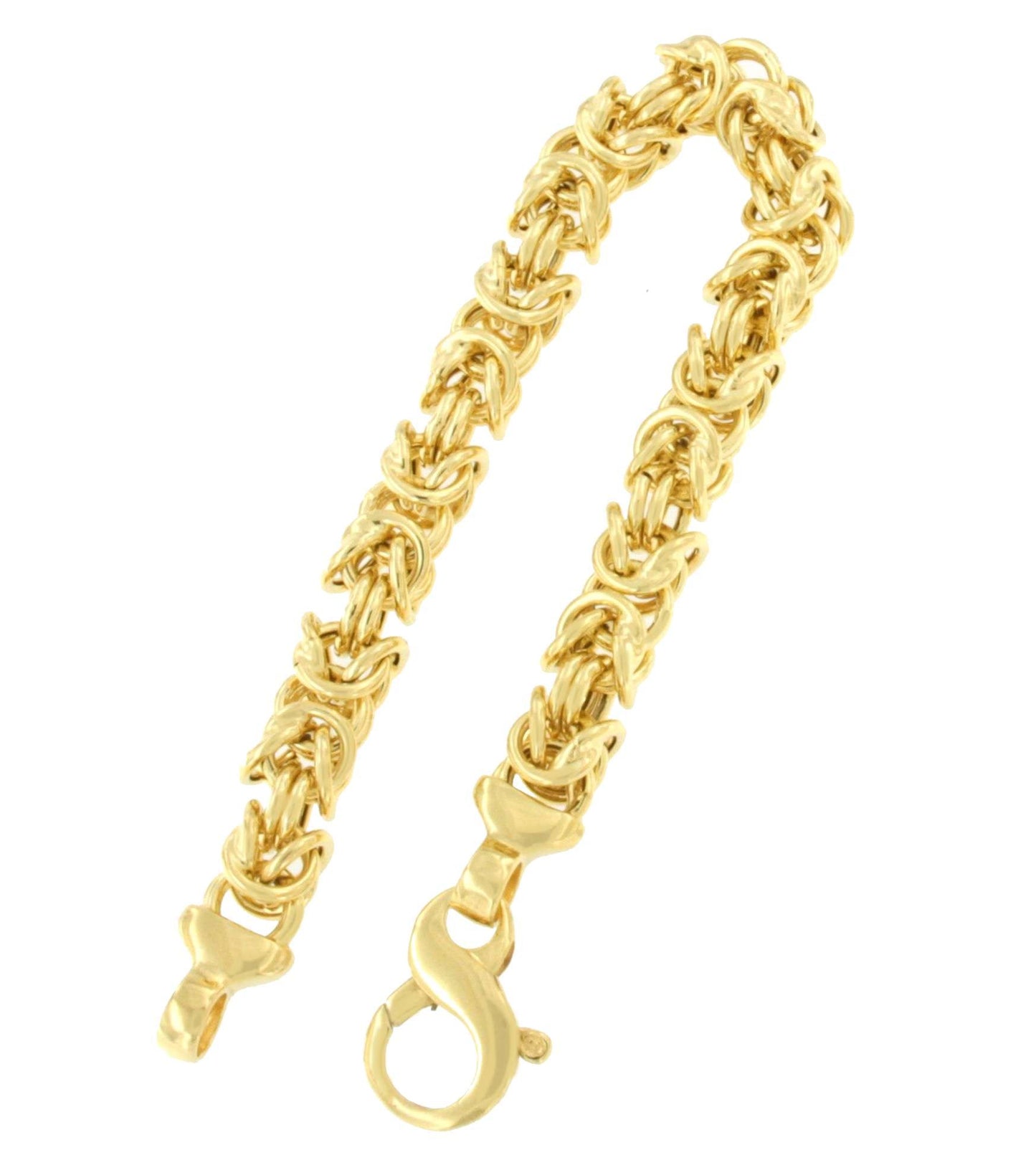 CASERTA pulsera plata 1ª ley bañada oro eslabones de aros