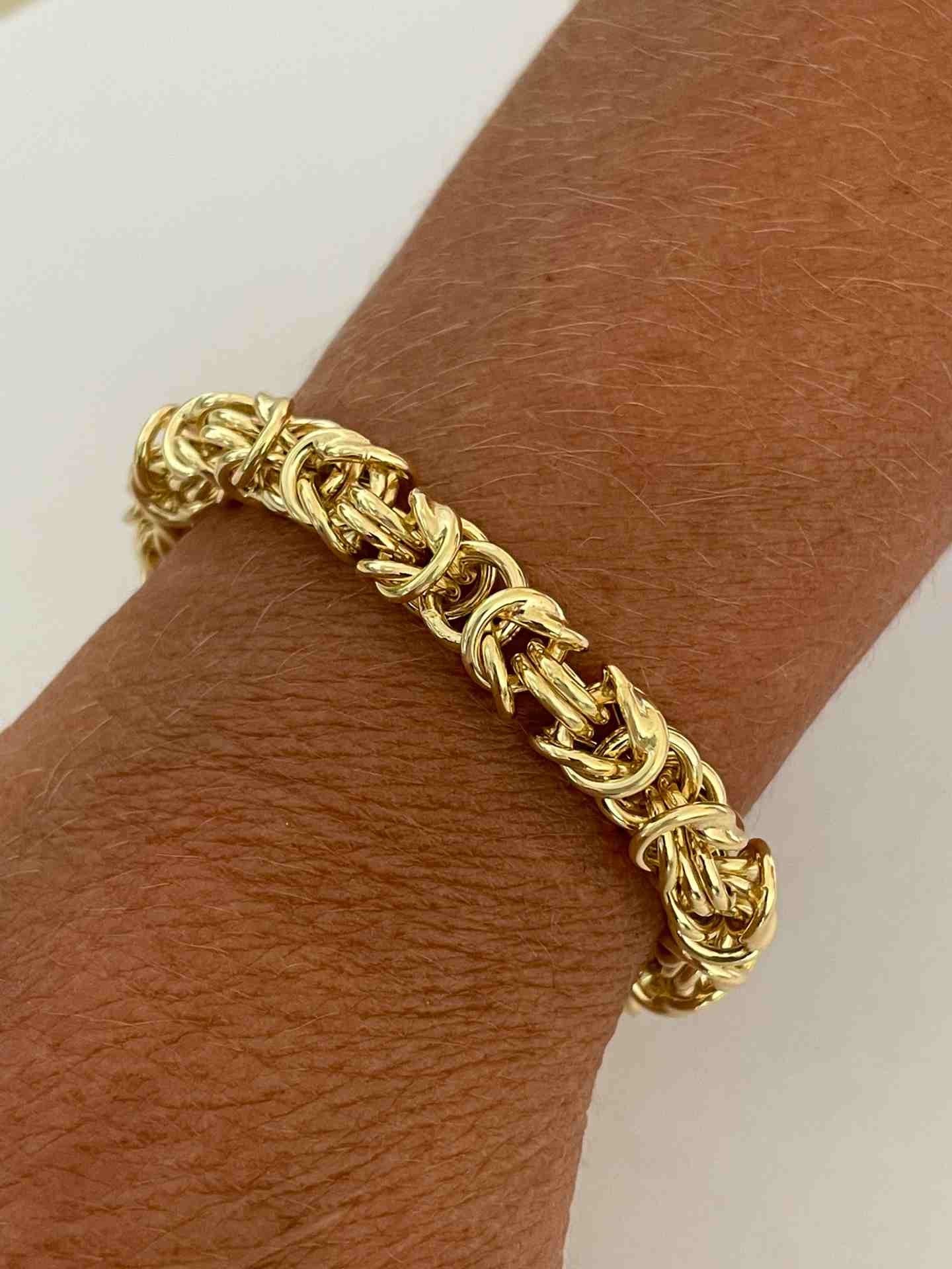 CASERTA pulsera plata 1ª ley bañada oro eslabones de aros